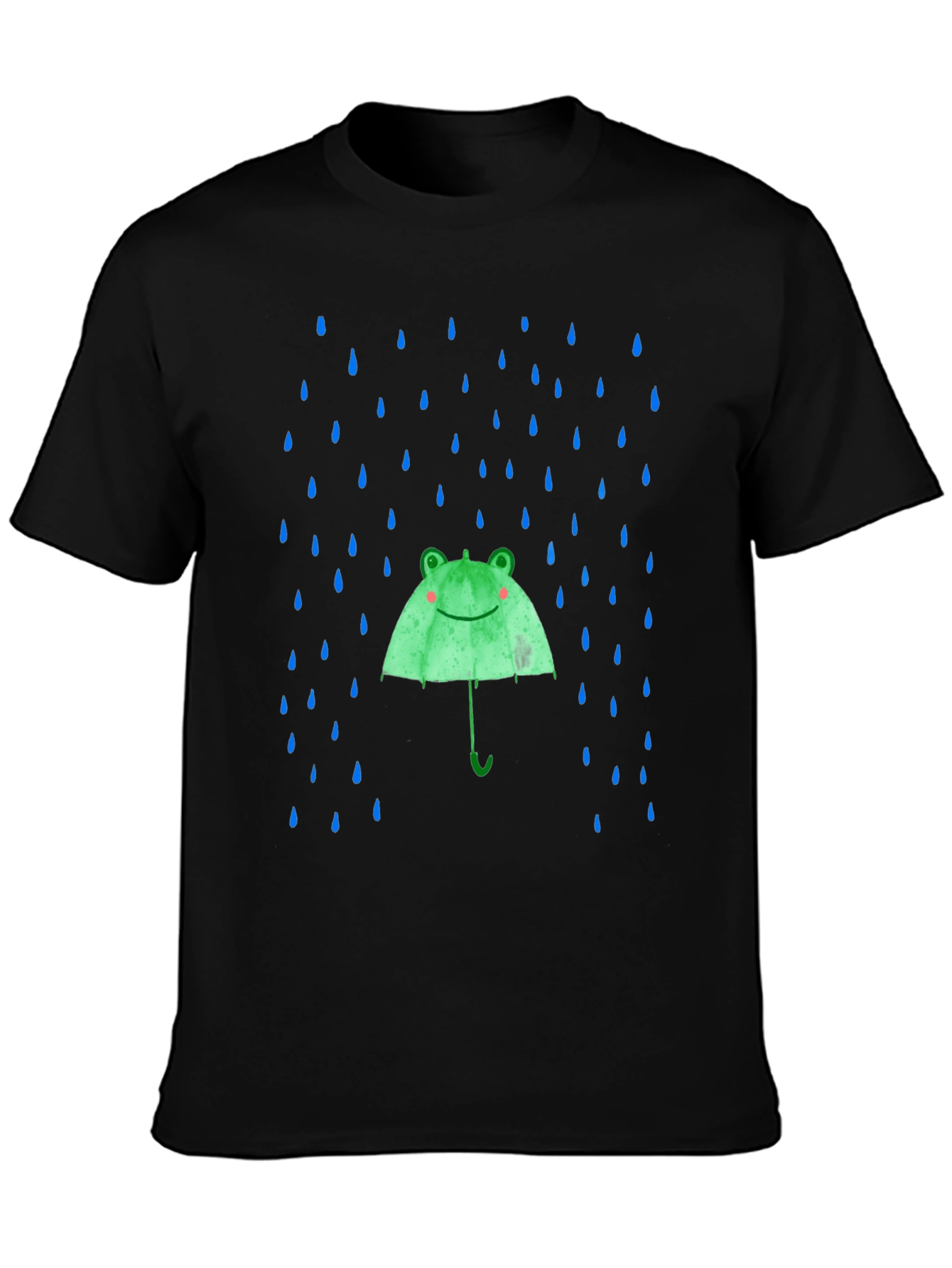 Black Frog Umbrella T-Shirt - Fun Rain Protection view 3