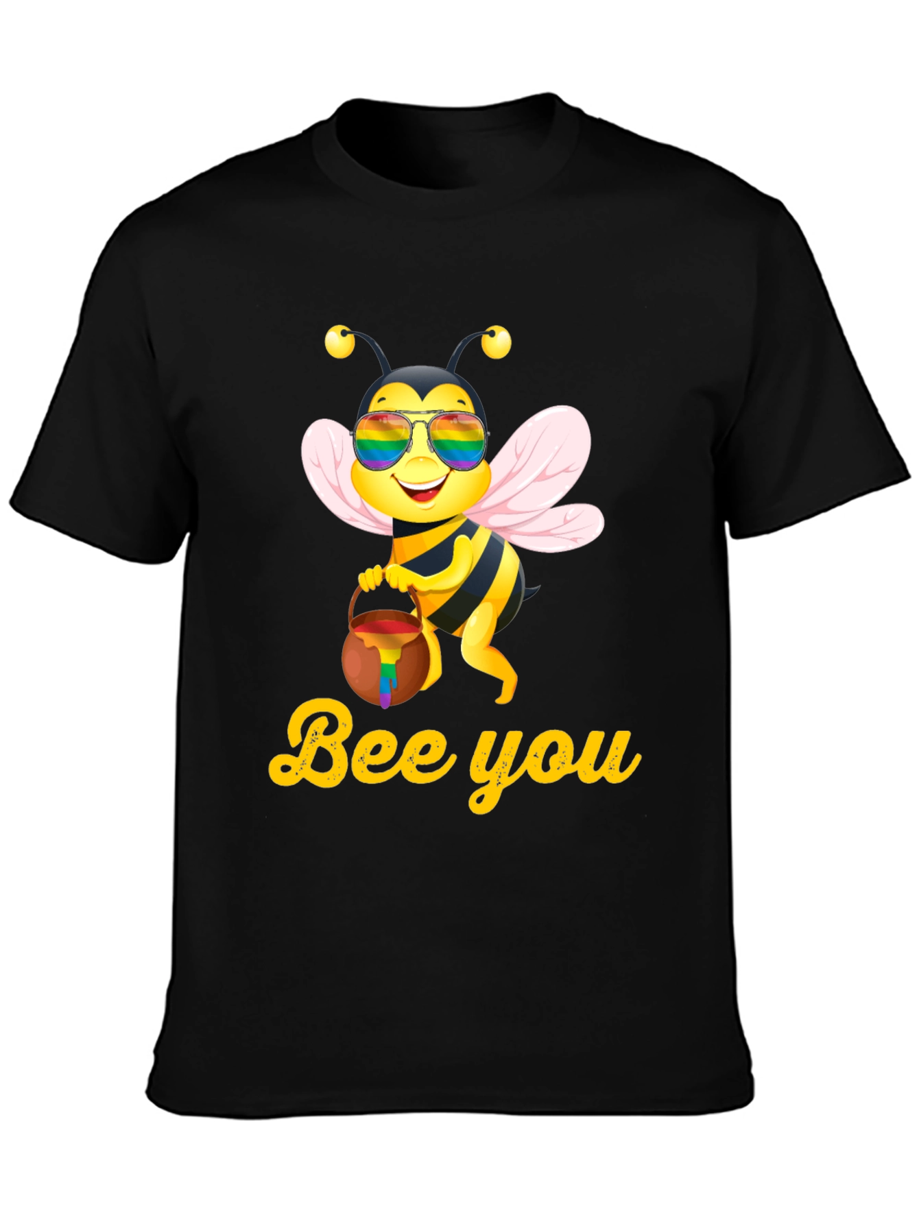 Black Bee You Pride T-Shirt - LGBTQ+ Support view 3