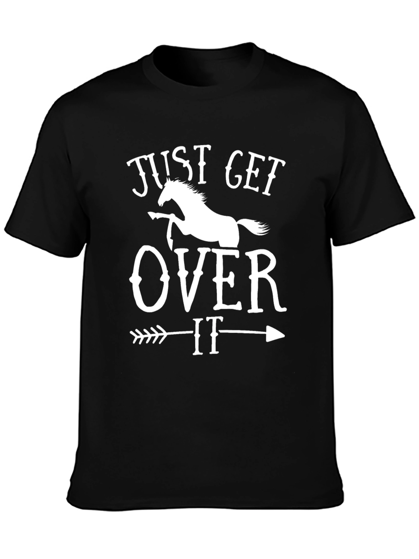 Black Just Get Over It Horse T-Shirt - Black view 3