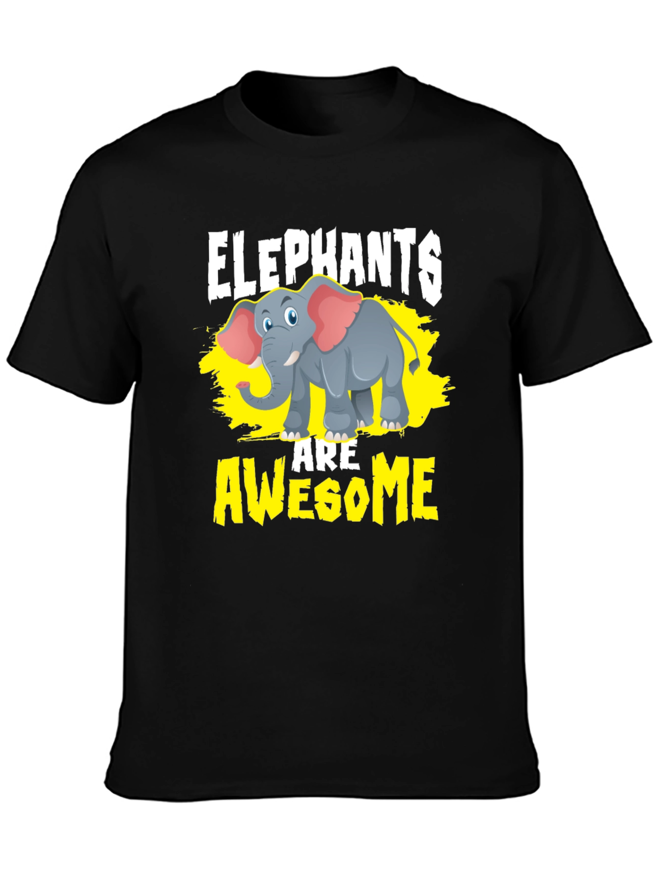 Black Elephants Are Awesome Graphic Tee - Black view 3