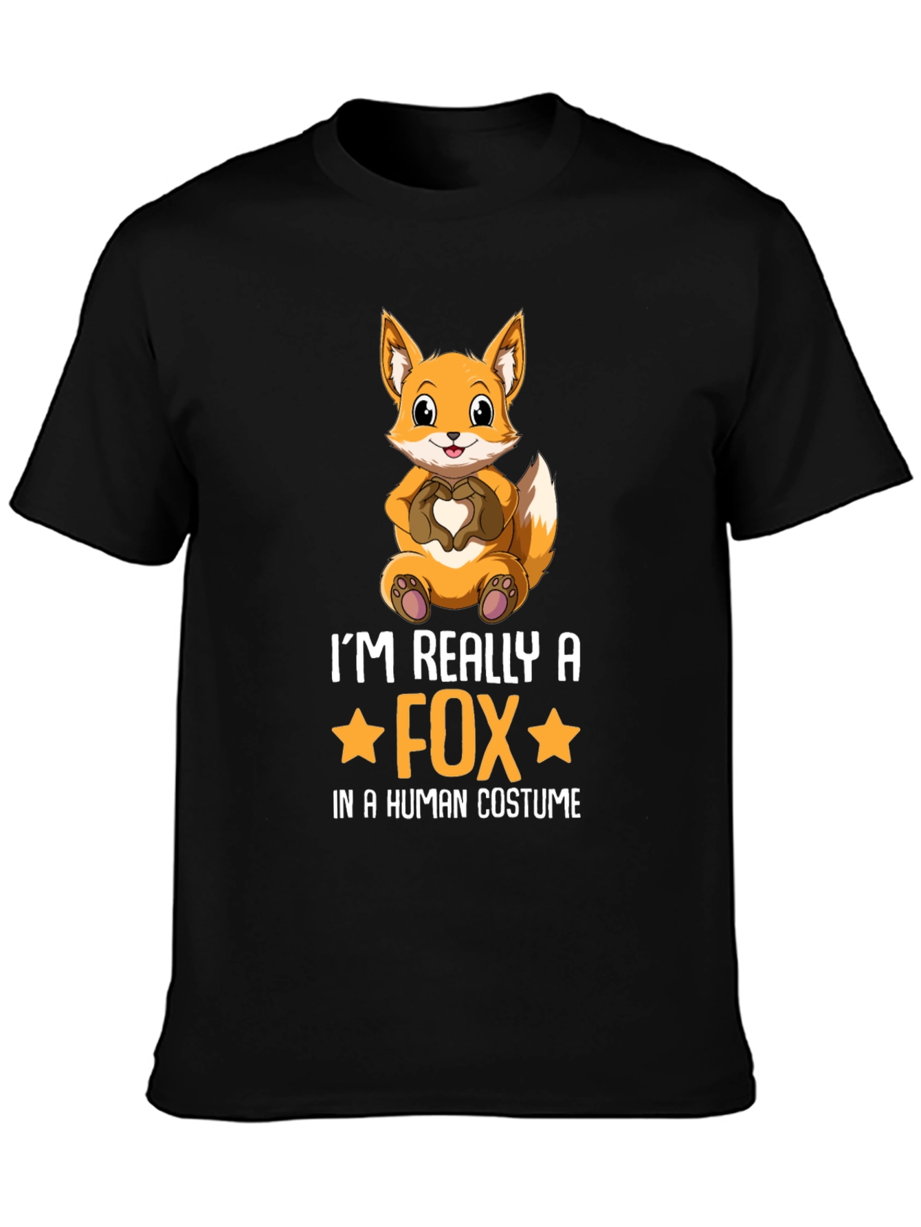 Black I'm Really a Fox T-Shirt view 3
