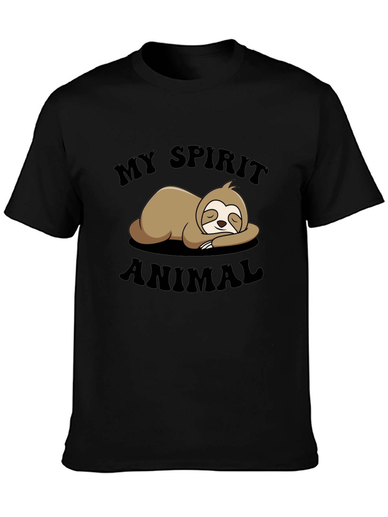 Black My Spirit Animal Sloth Graphic Tee view 3