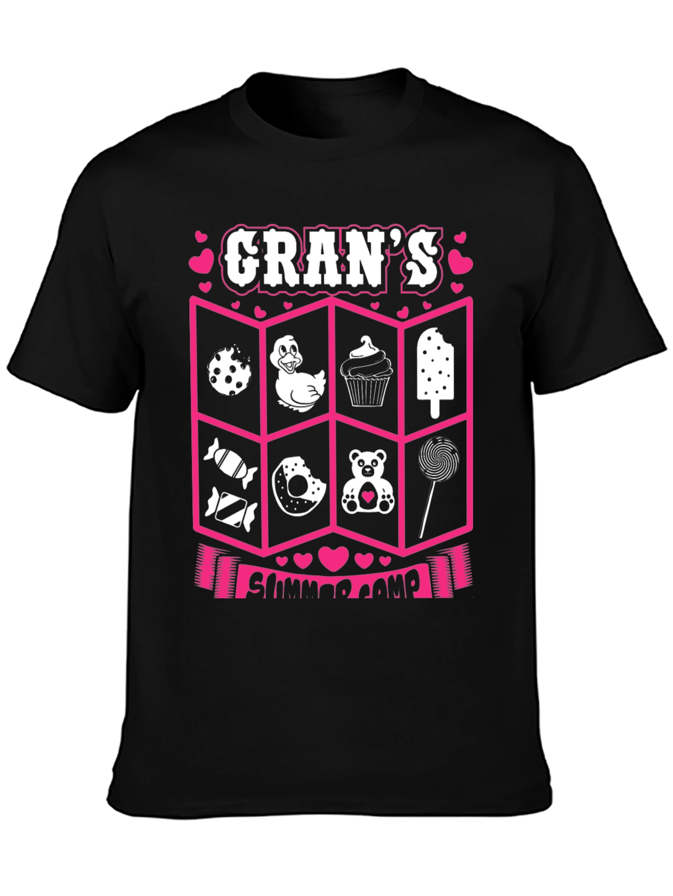 Black Gran's Summer Camp T-Shirt - Fun & Festive view 3