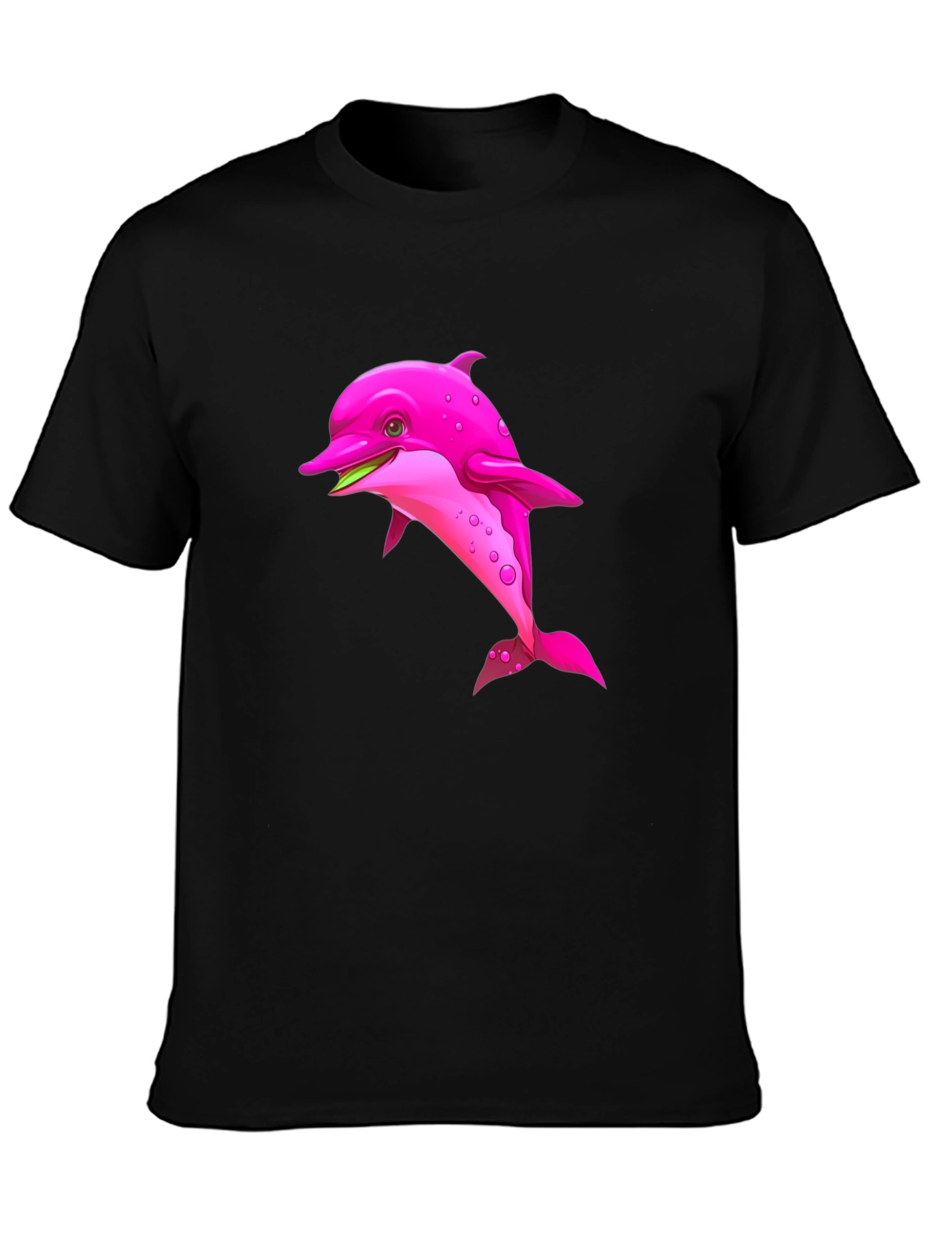 Black Pink Dolphin Graphic Black T-Shirt view 3