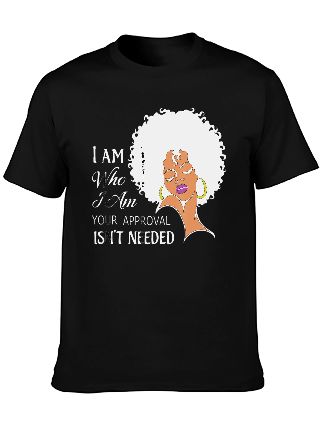 Black Empowered Woman Graphic Tee - "I Am Who I Am" view 3