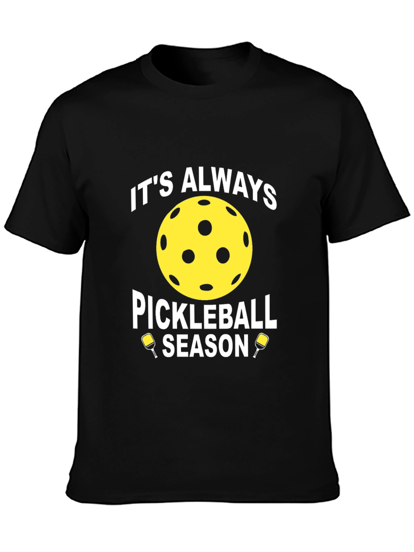 Black It's Always Pickleball Season T-Shirt view 3