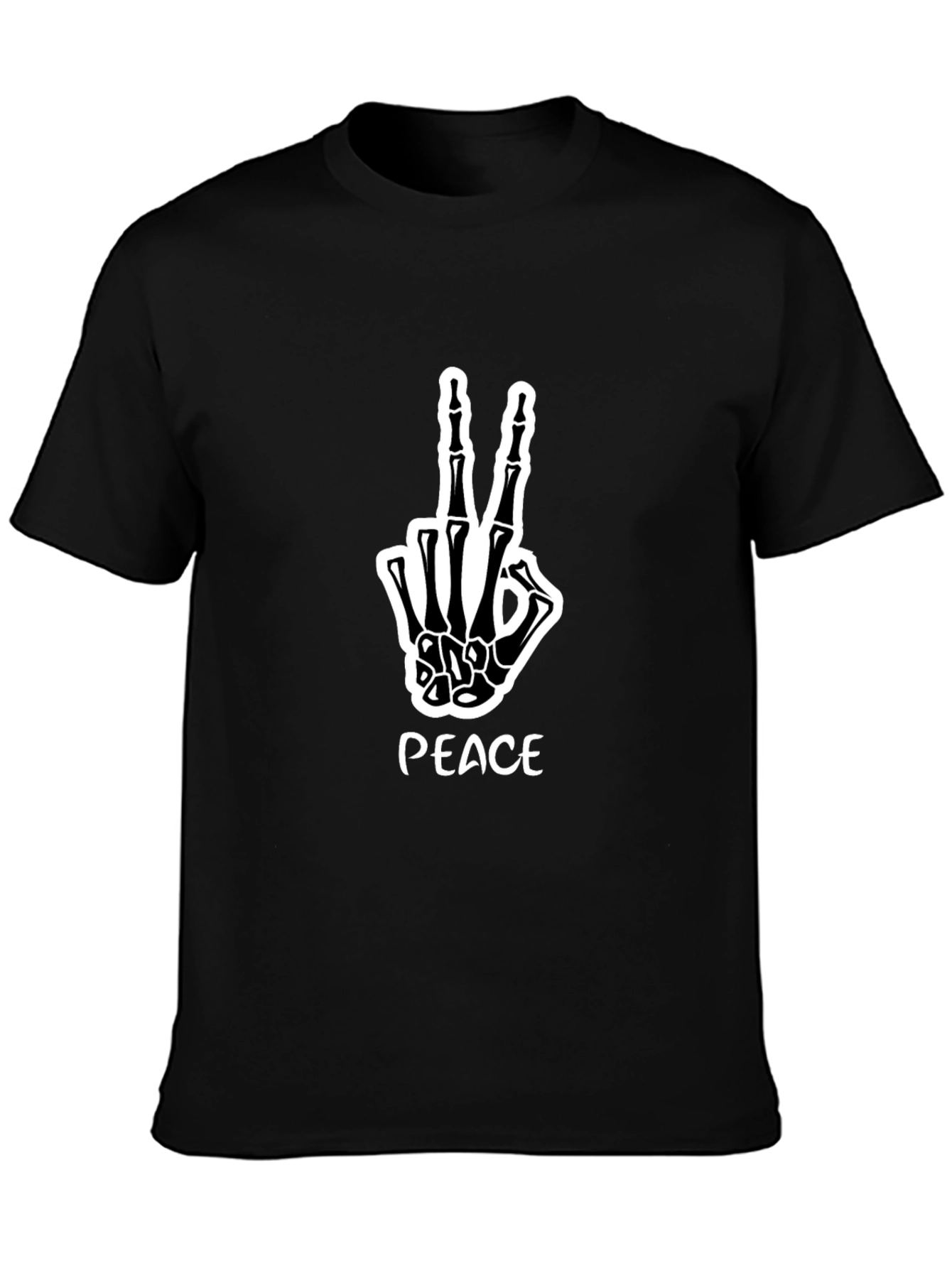 Black Peace Skeleton Hand Graphic Tee view 3