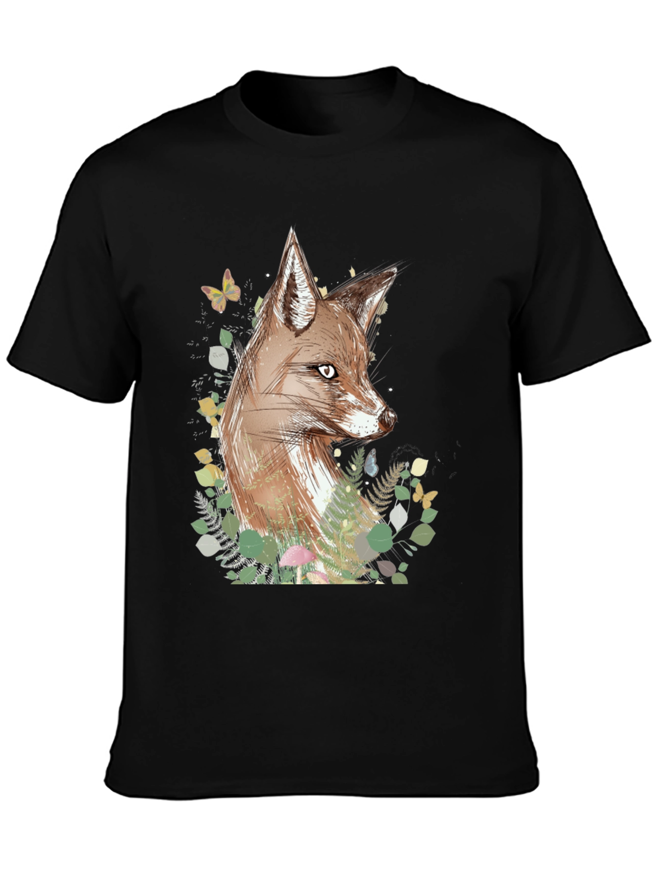 Black Fox Graphic Print Black T-Shirt view 3