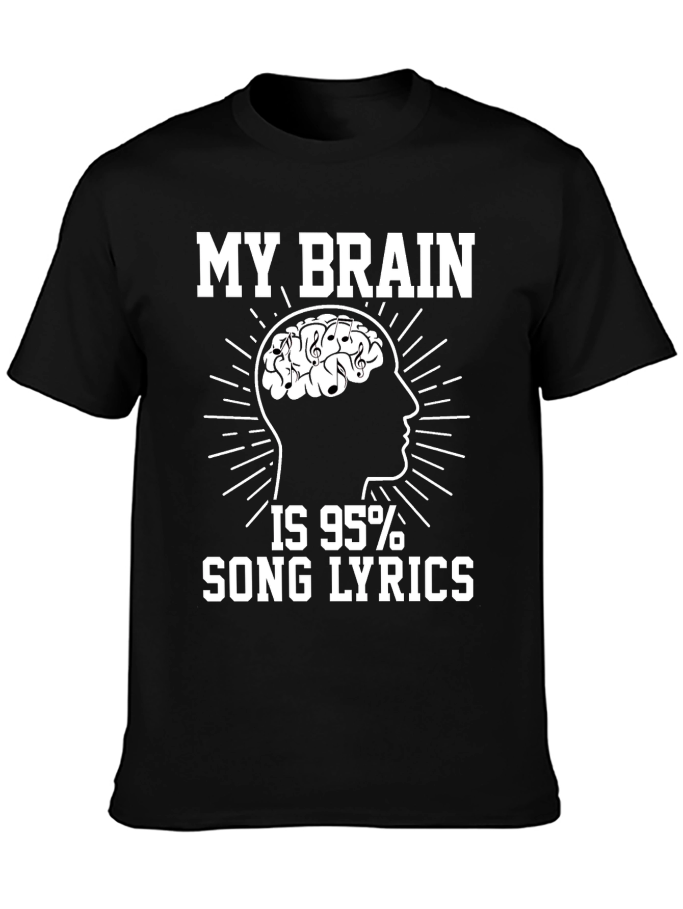 Black My Brain Song Lyrics T-Shirt view 3