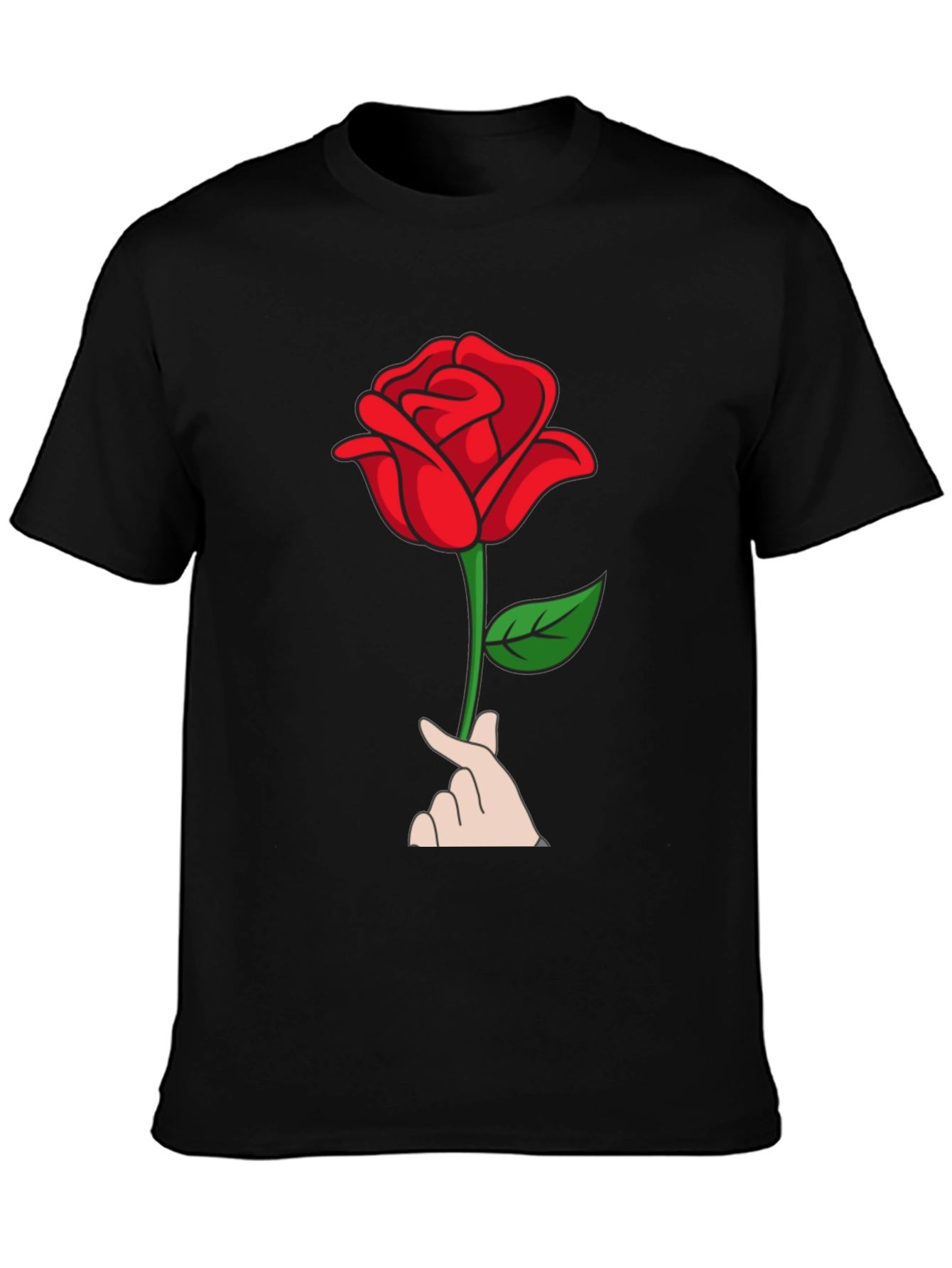 Black Rose Heart T-Shirt - Black view 3
