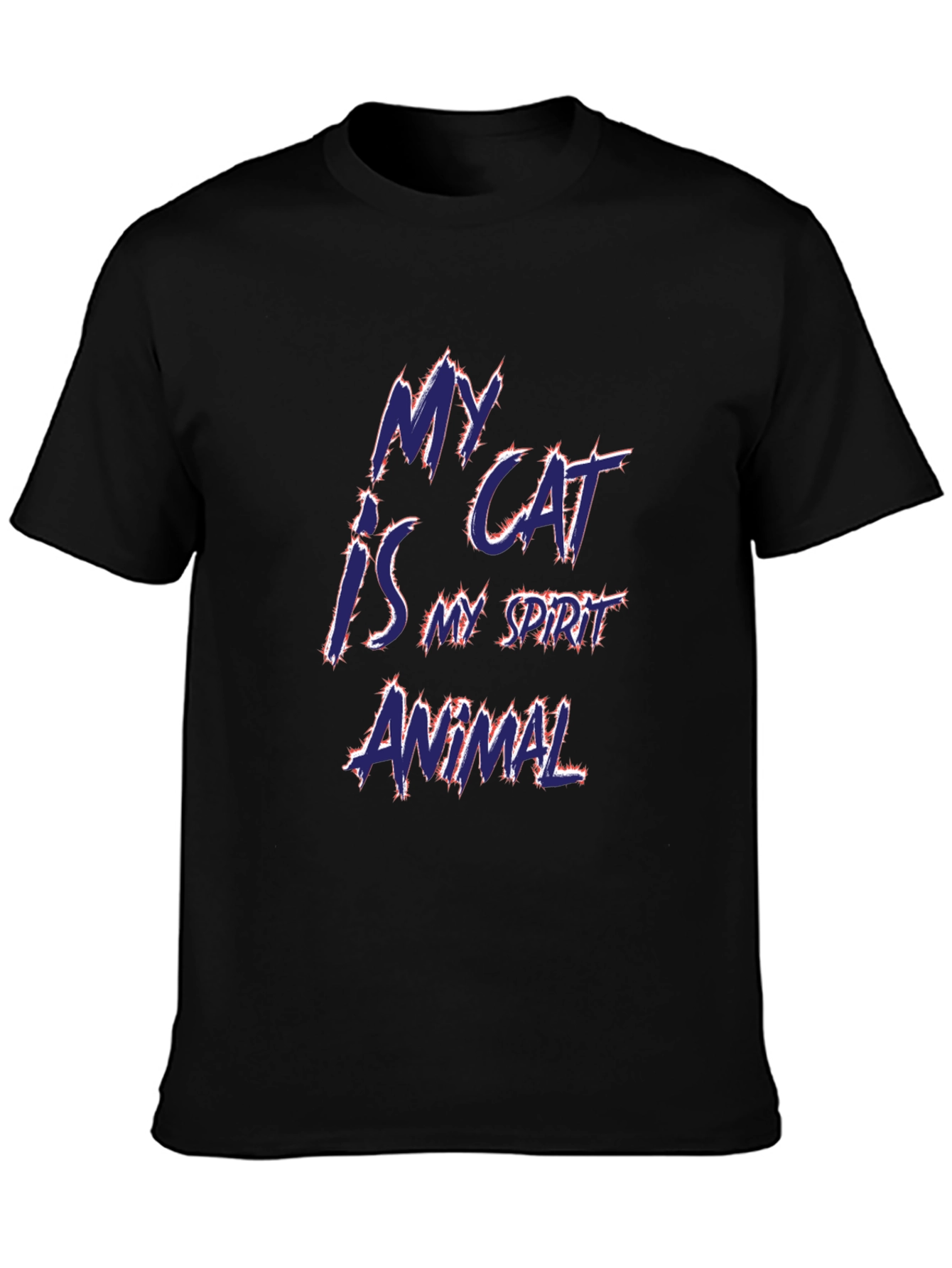 Black My Cat is My Spirit Animal Graphic Tee view 3