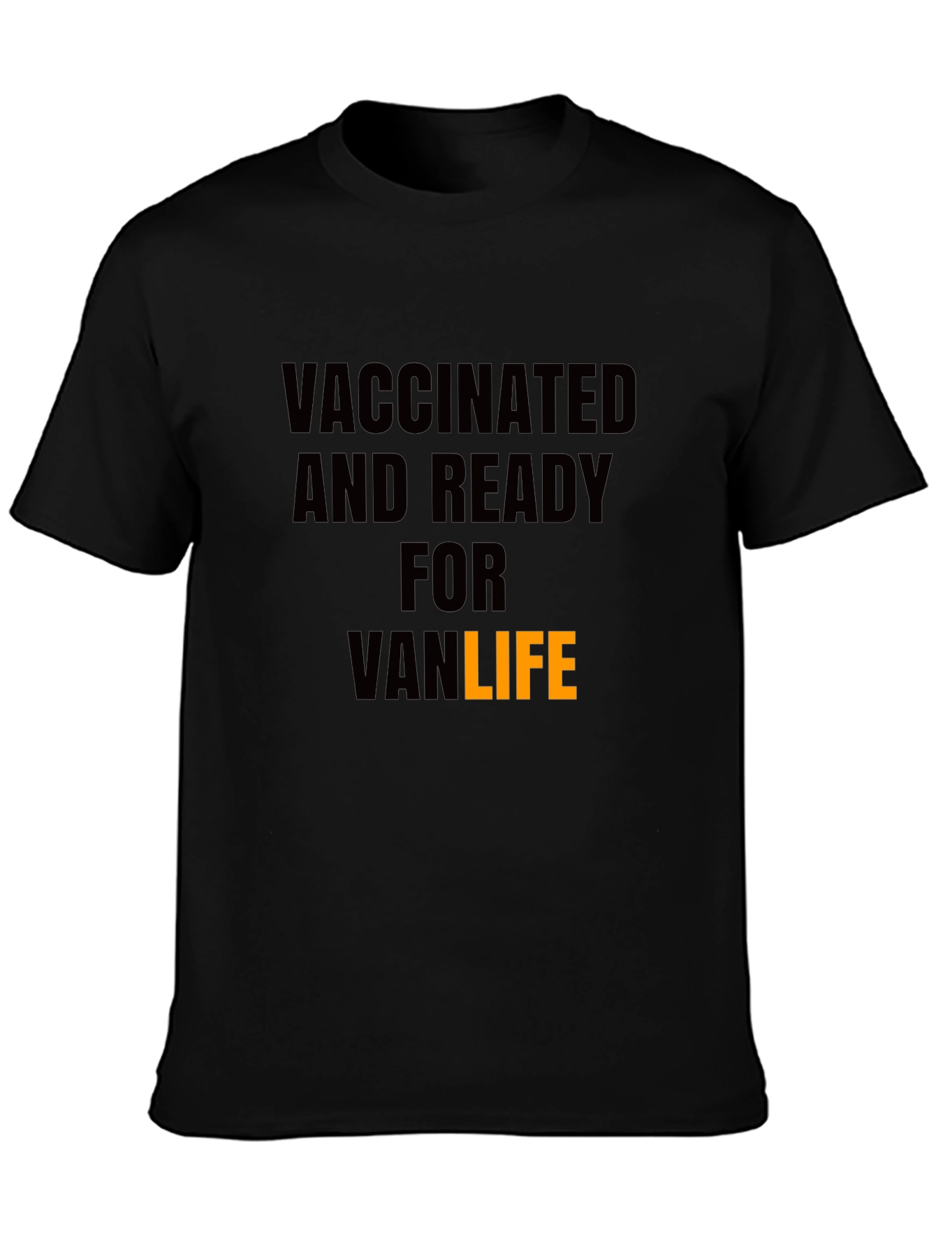 Black Vaccinated Van Life T-Shirt - Black view 3