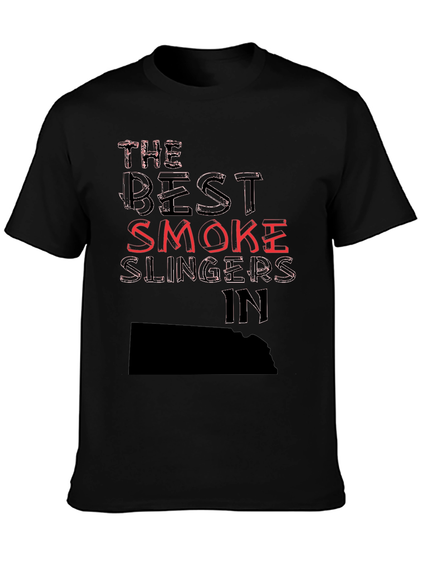 Black Best Smoke Slingers T-Shirt Novelty Graphic Tee view 3