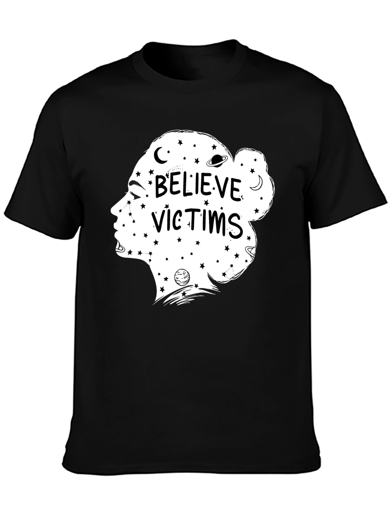 Black Believe Victims Graphic Tee - Unisex Black T-Shirt view 3