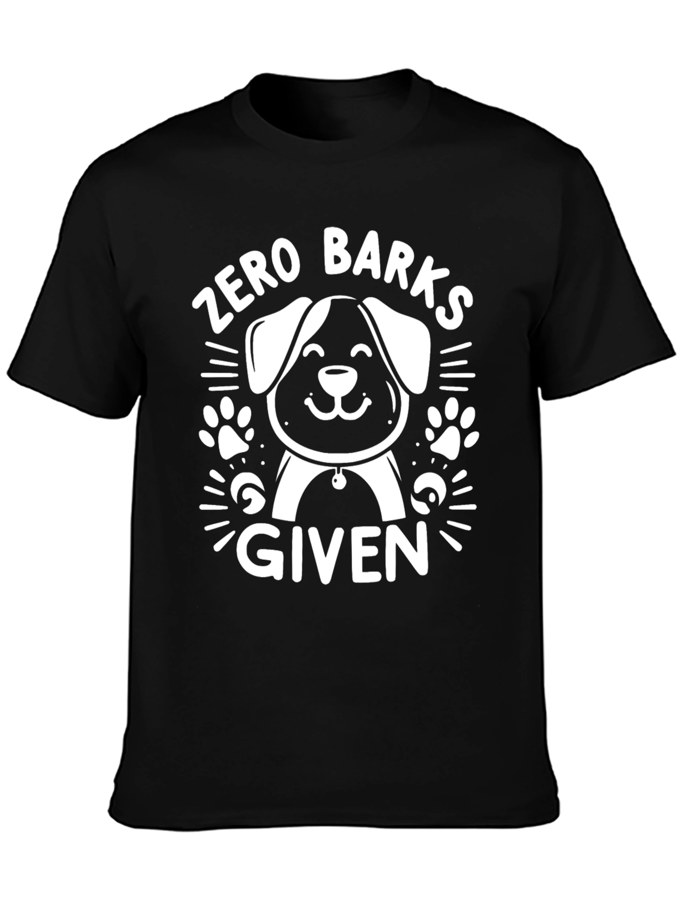 Black Zero Barks Given Dog T-Shirt view 3