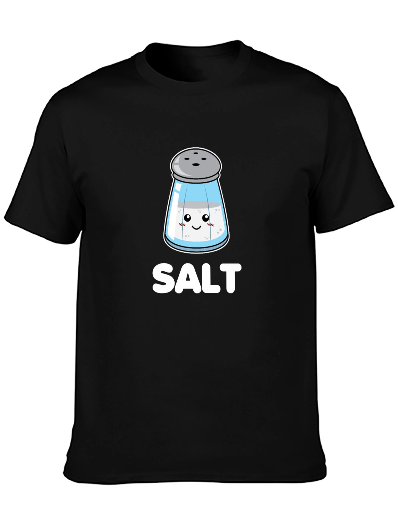 Black Cute Salt Shaker Graphic Tee - Black Cotton view 3