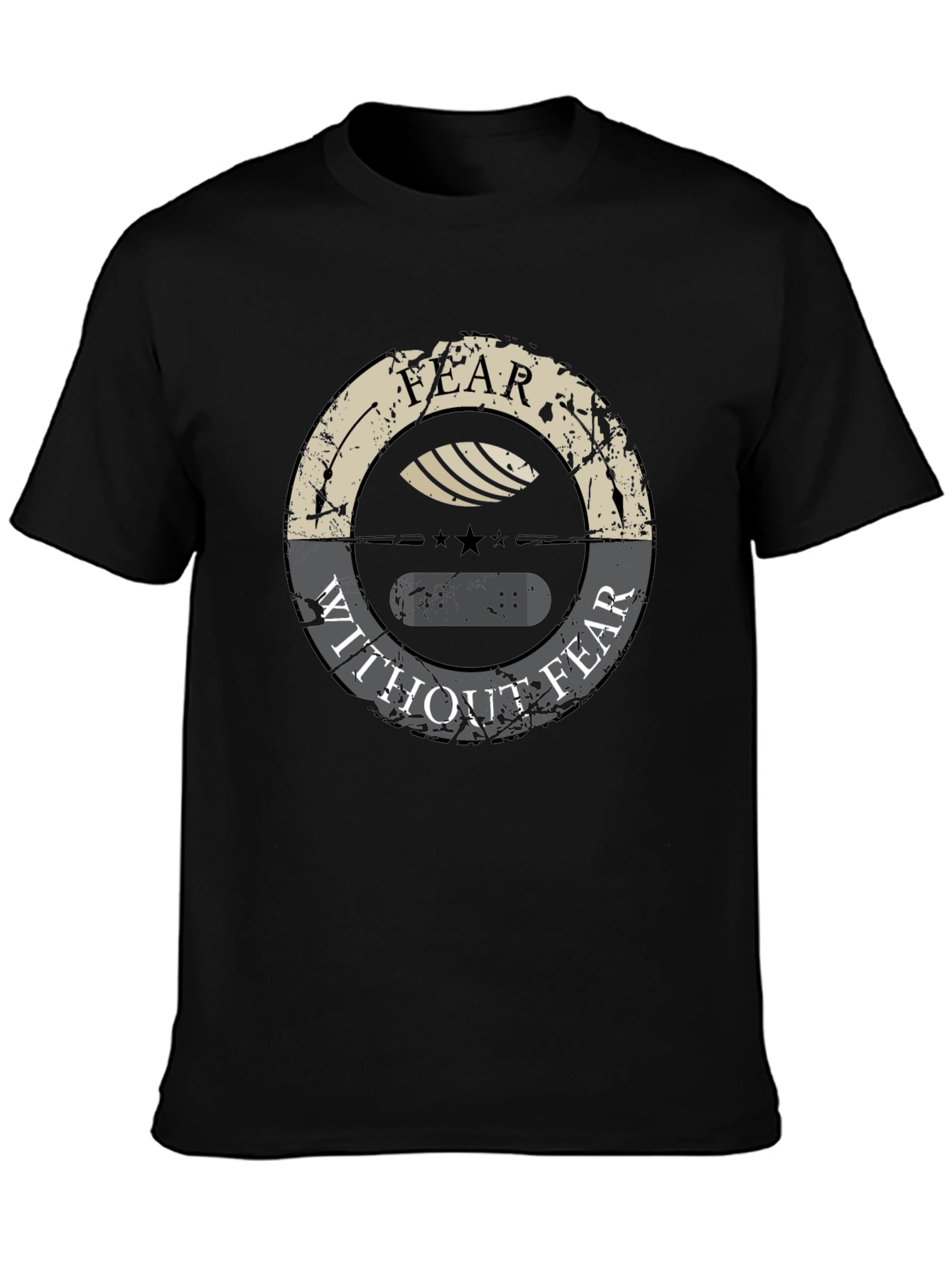Black Fear Without Fear Graphic Tee - Premium Cotton view 3