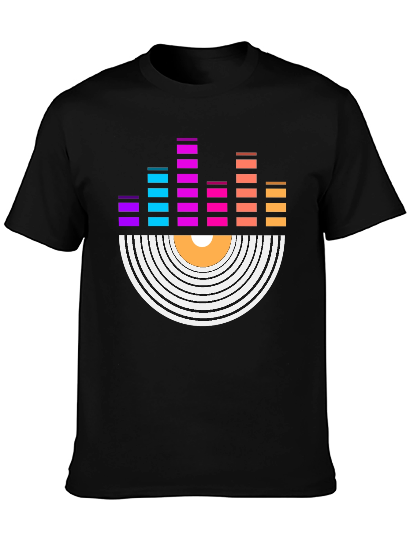 Vinyl Record Equalizer Graphic Tee - Retro Music Shirt - 3