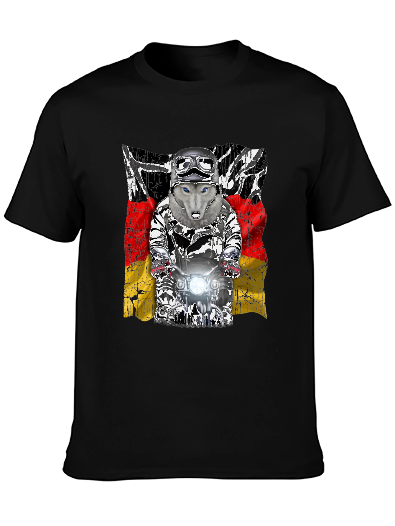 Wolf Rider T-Shirt - German Flag Design - 3