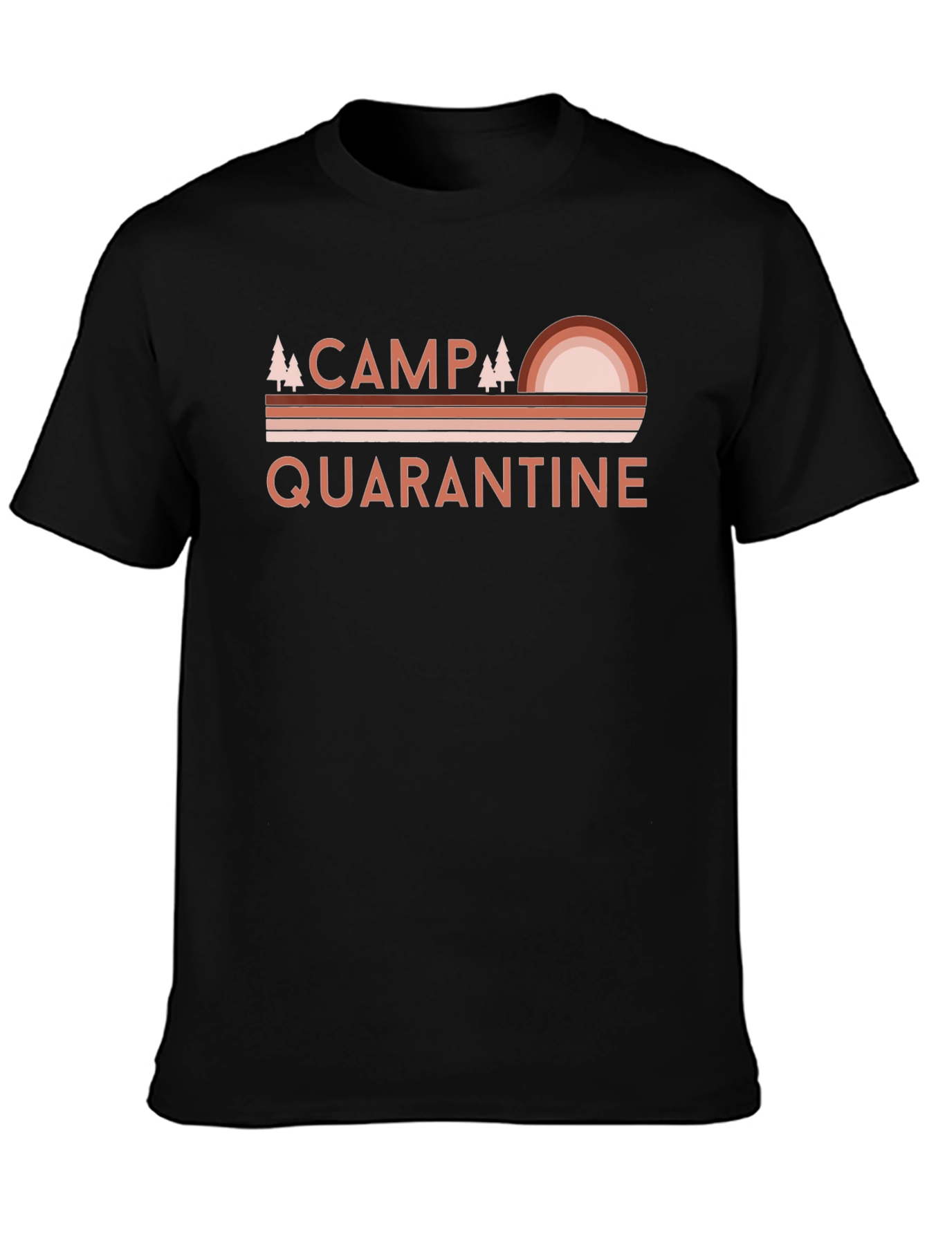 Black Camp Quarantine T-Shirt - Retro Camping Graphic Tee view 3