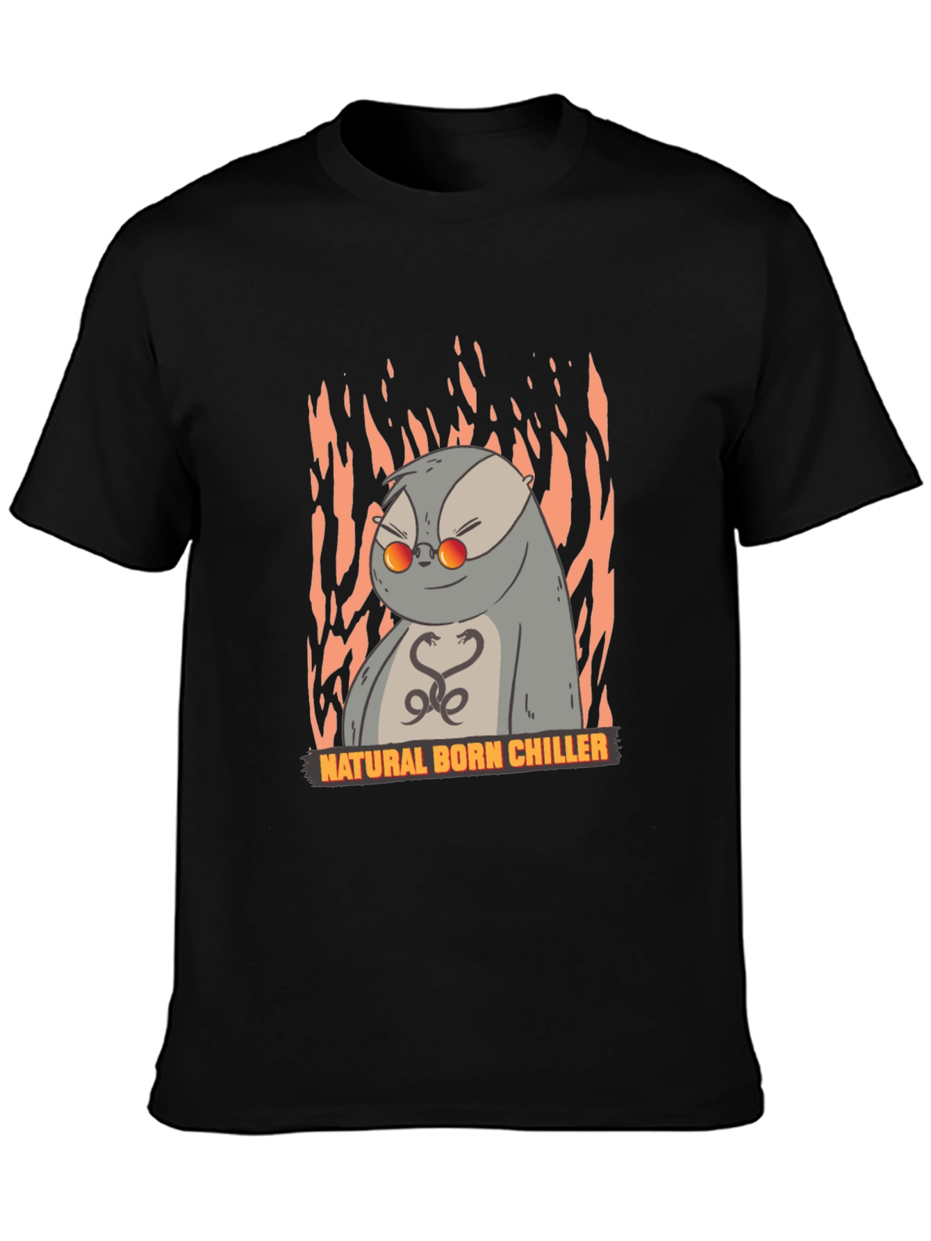 Black Natural Born Chiller Otter Graphic T-Shirt view 3