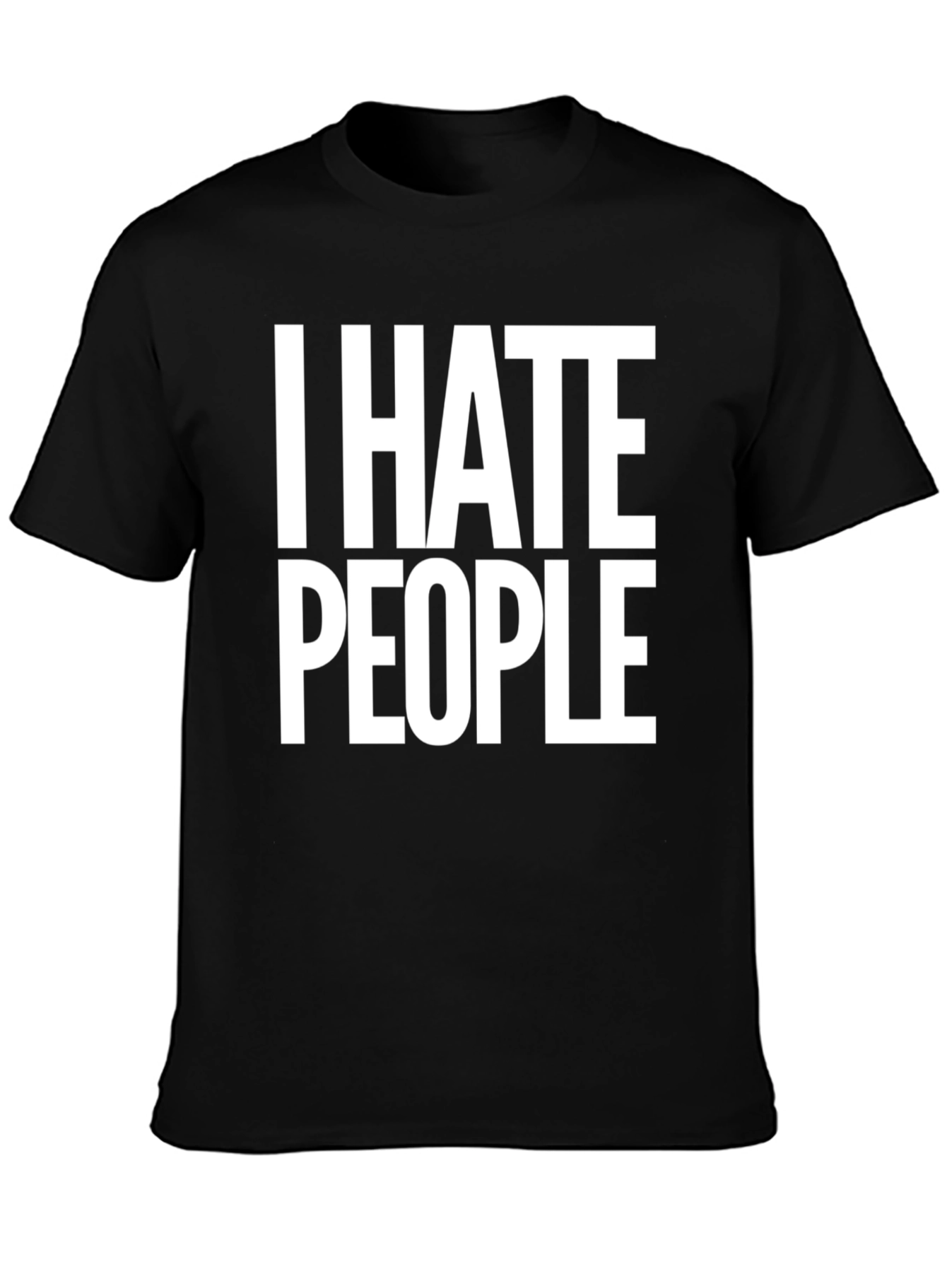 Black I Hate People Graphic T-Shirt view 3