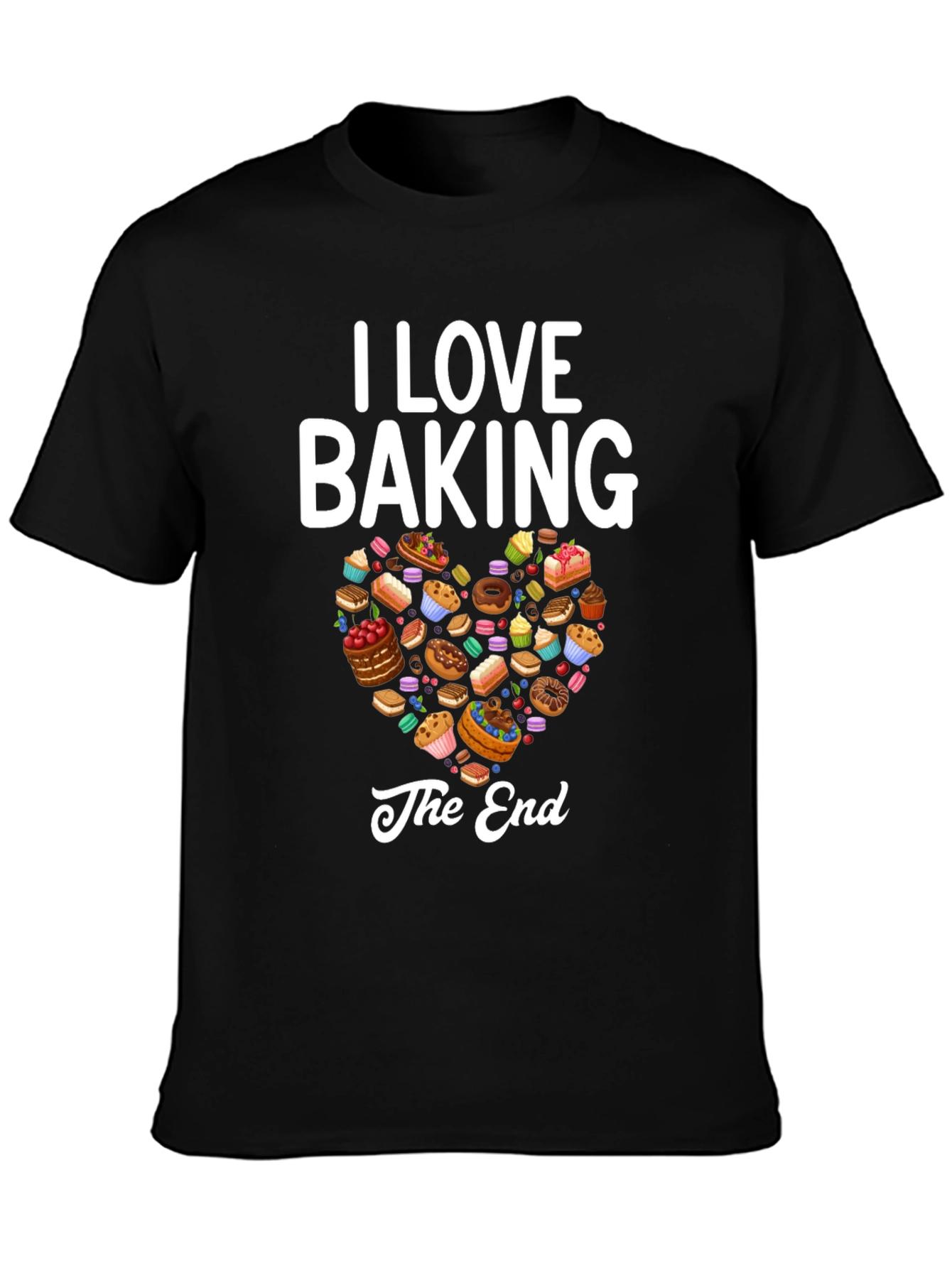 Black I Love Baking Graphic T-Shirt view 3