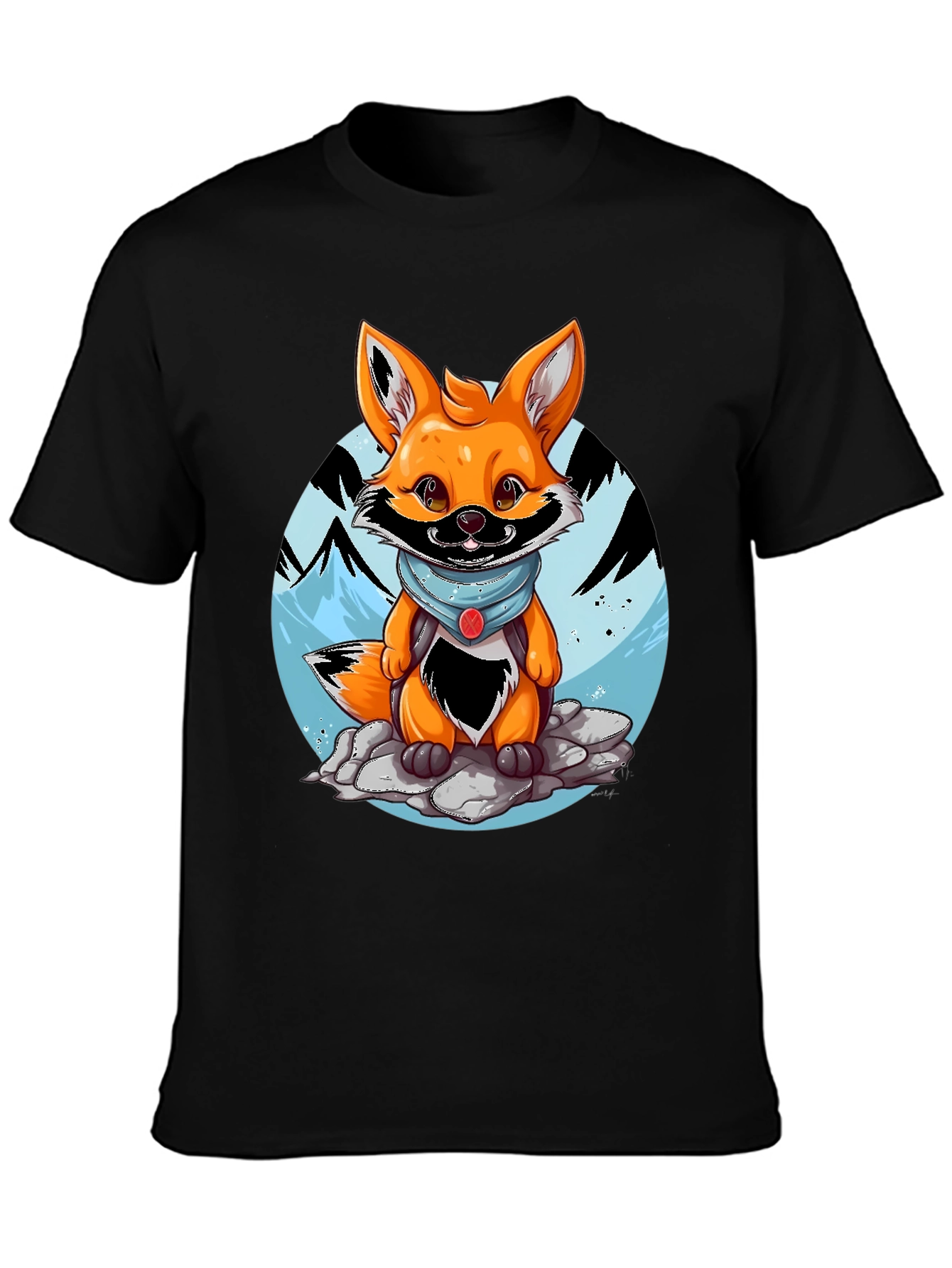 Black Cartoon Fox Graphic Tee - Adventure Ready! view 3