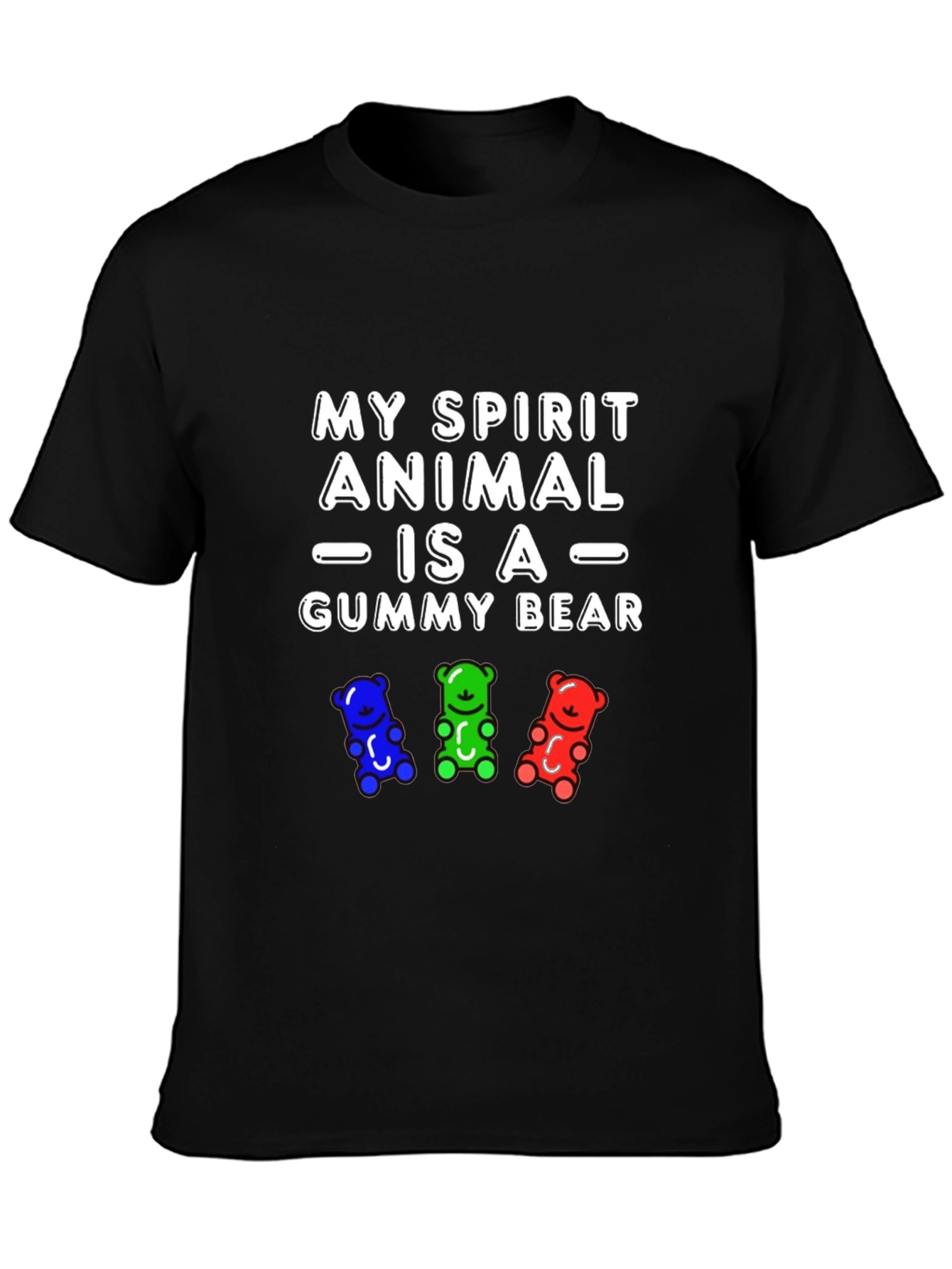 Black Gummy Bear Spirit Animal Graphic T-Shirt view 3