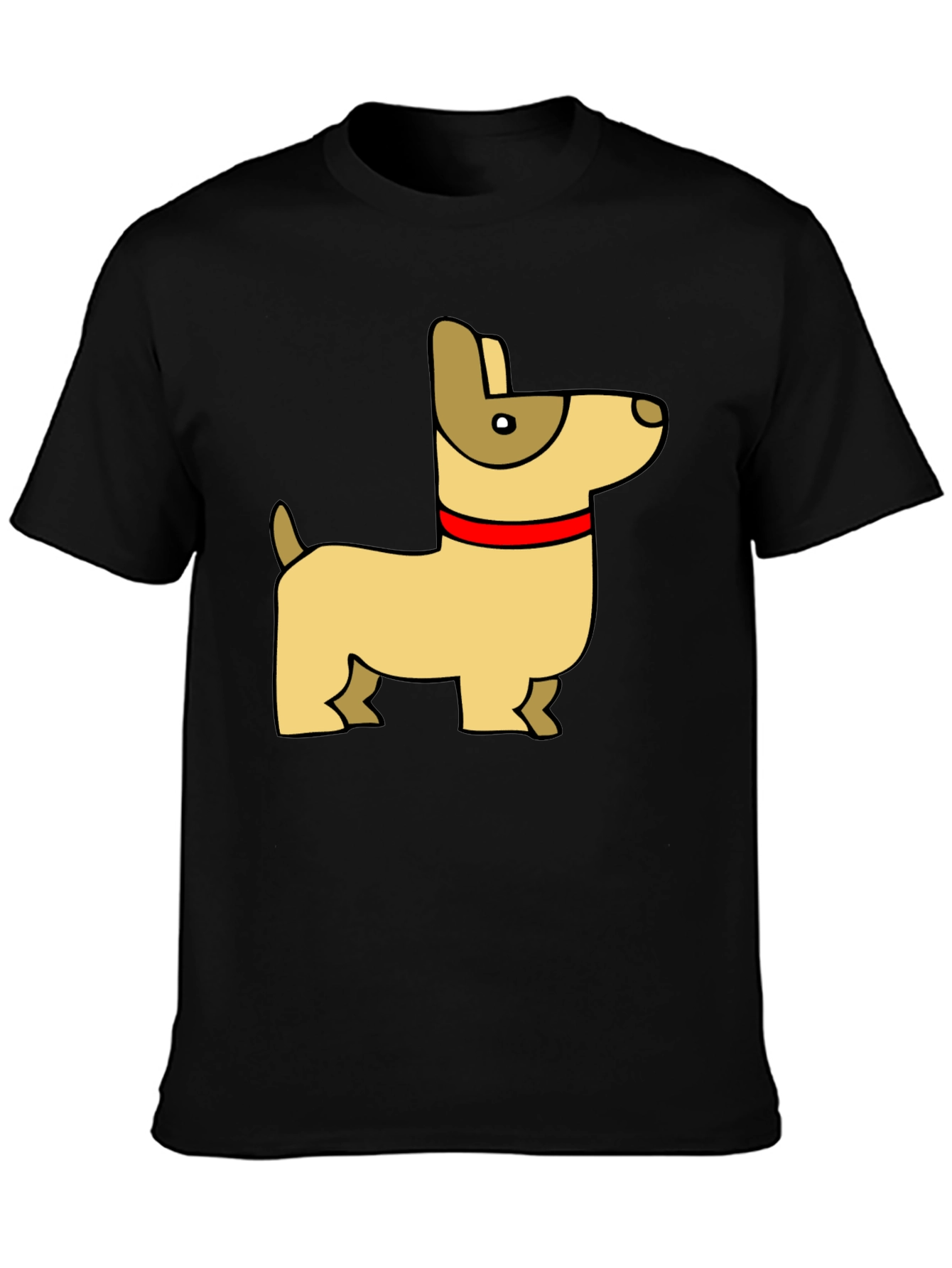 Black Cartoon Dog T-Shirt view 3