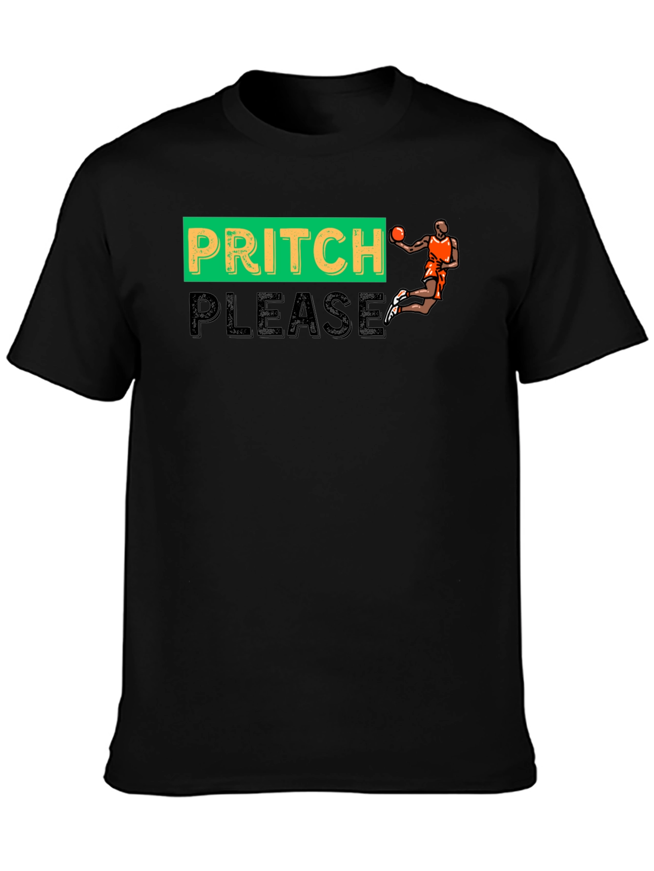 Black Pritch Please Graphic T-Shirt view 3