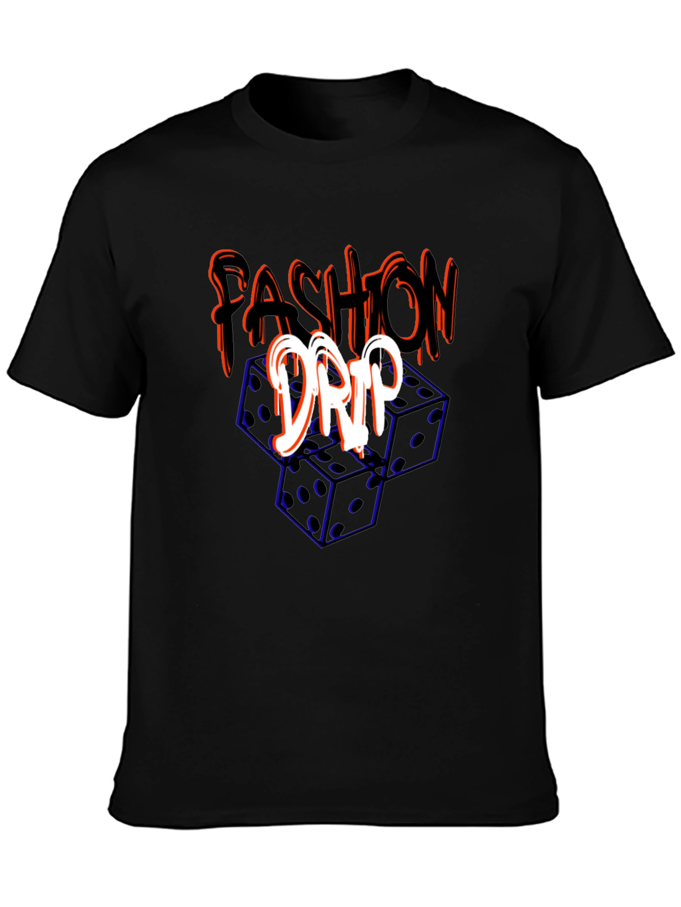 Black Fashion Drip Dice Graphic Tee view 3
