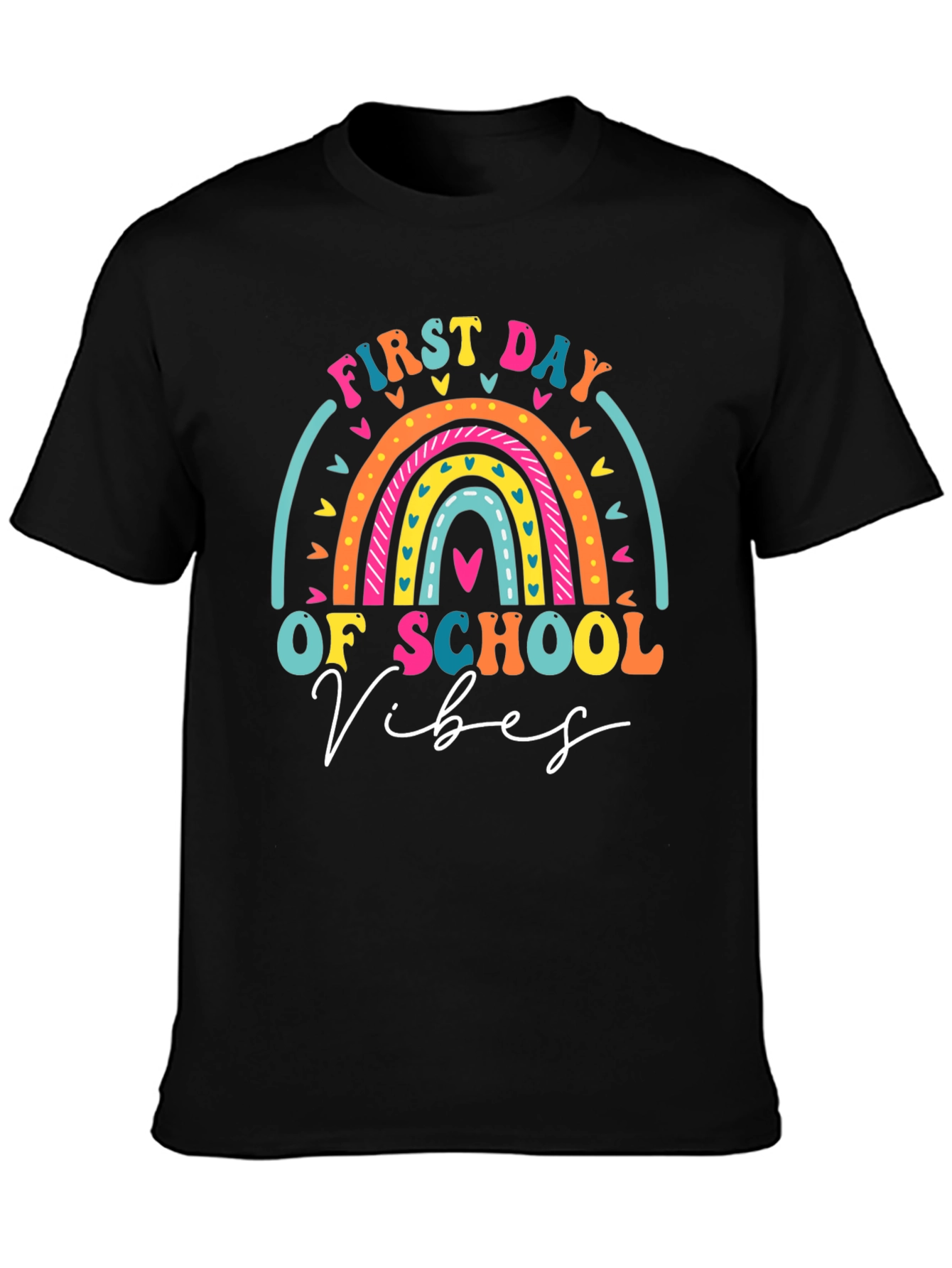 First Day of School Vibes Rainbow T-Shirt - 3