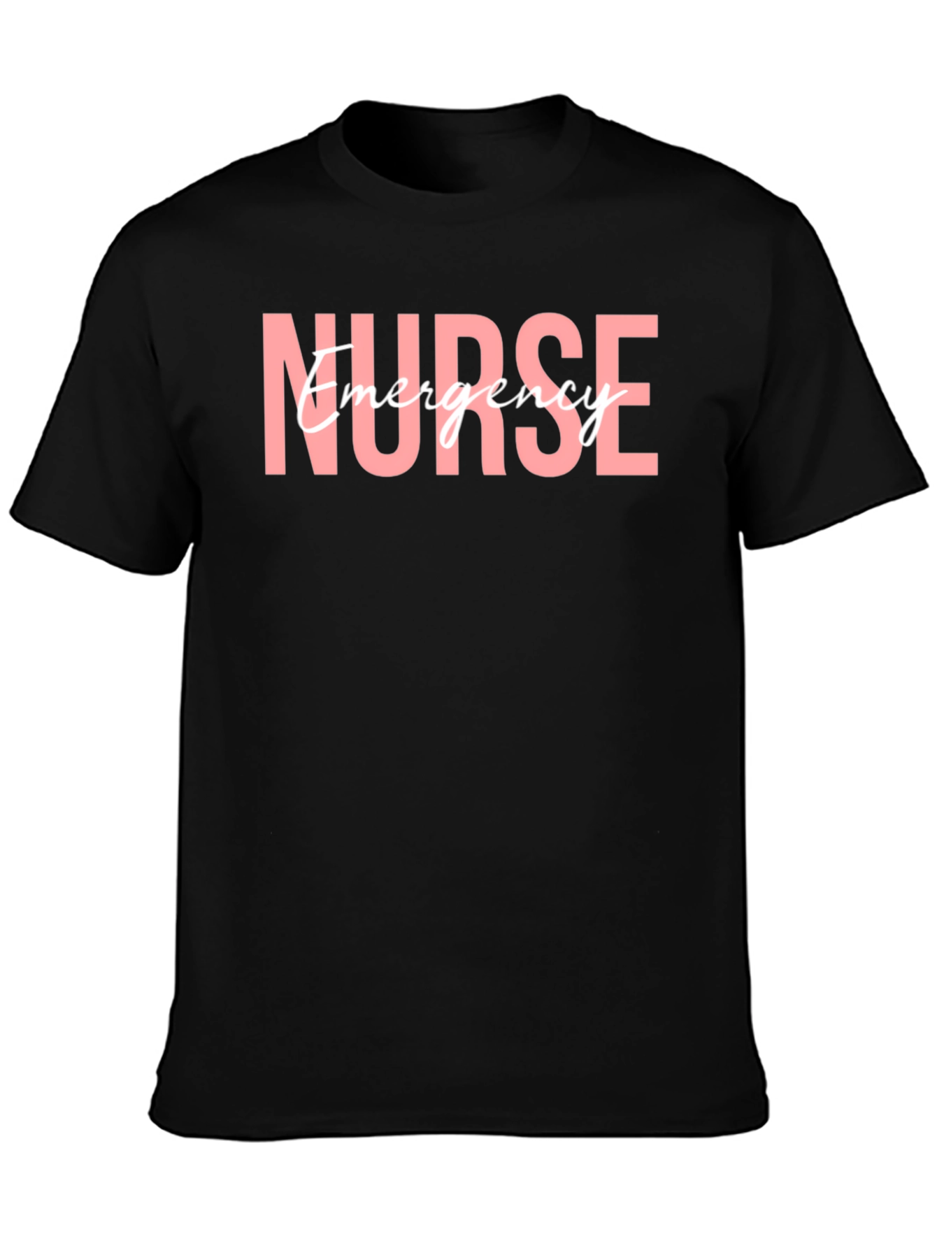 Black Emergency Nurse T-Shirt, Medical Staff Apparel view 3