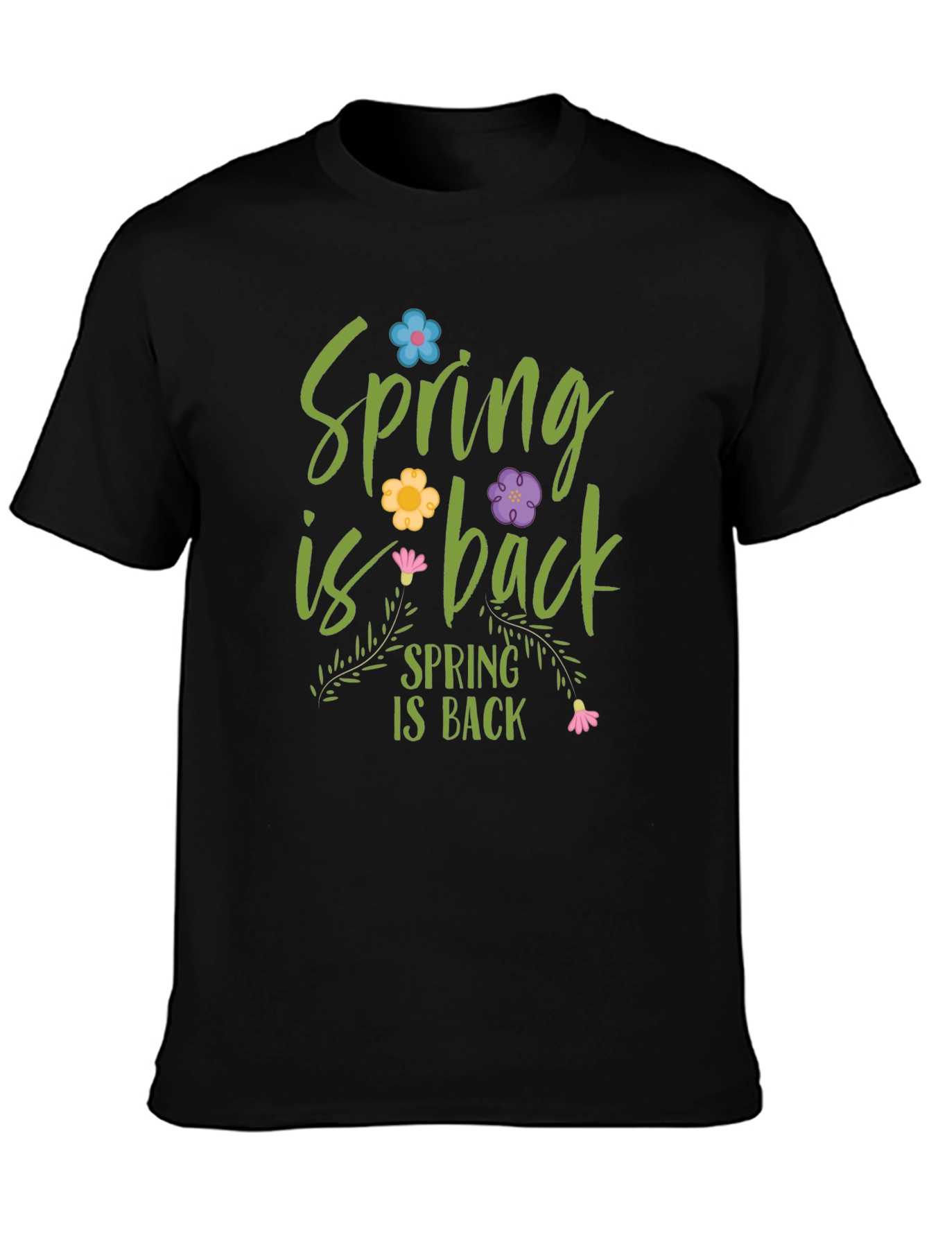 Black Spring is Back Graphic Tee - Black view 3