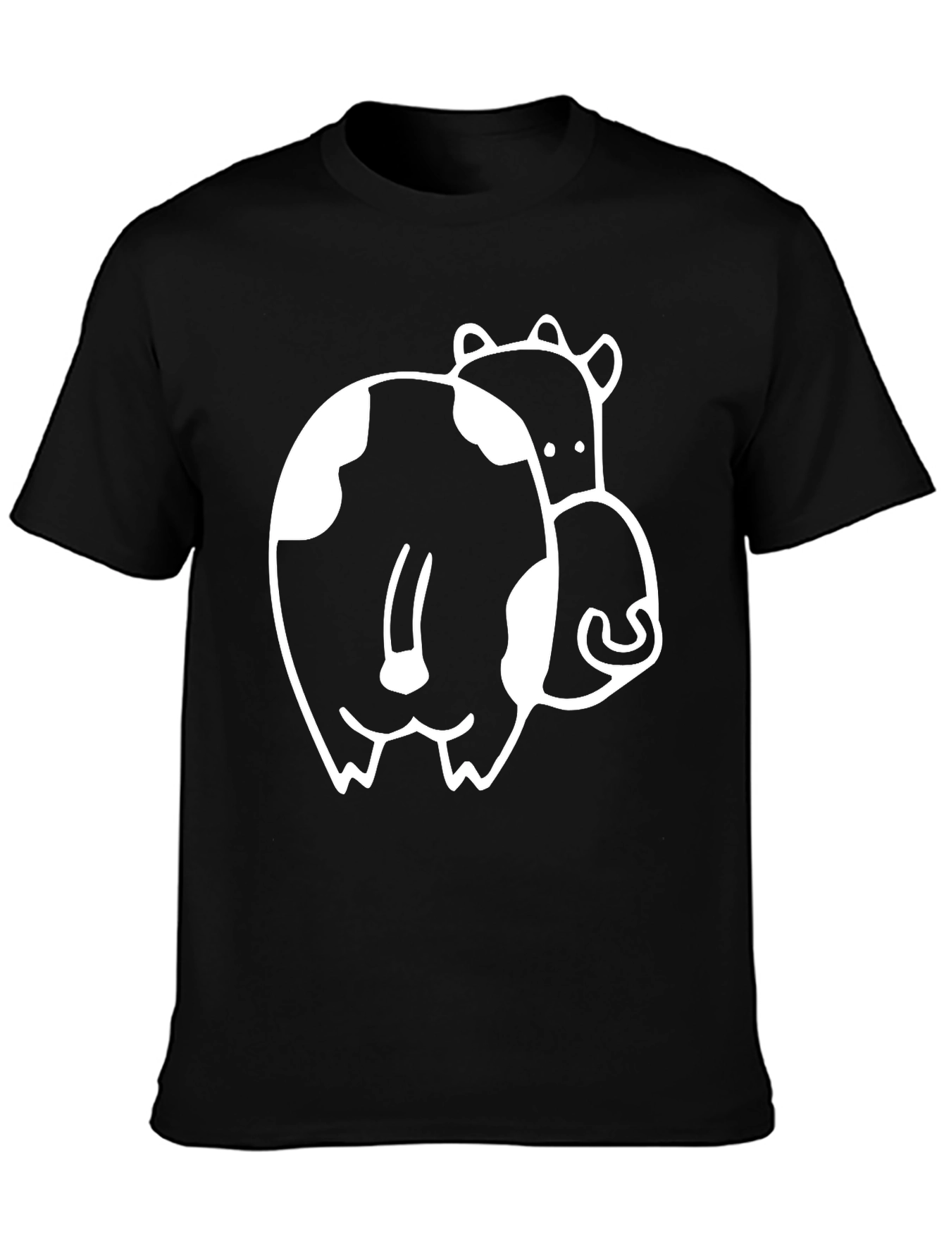 Black Funny Cow Butt T-Shirt - Black Graphic Tee view 3