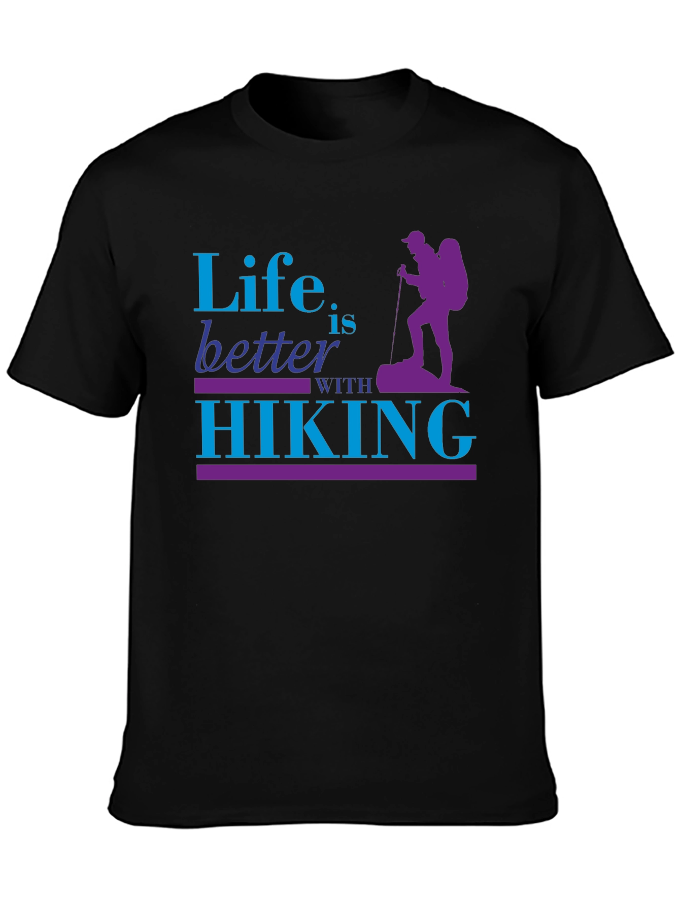 Black Life is Better with Hiking Graphic T-Shirt view 3