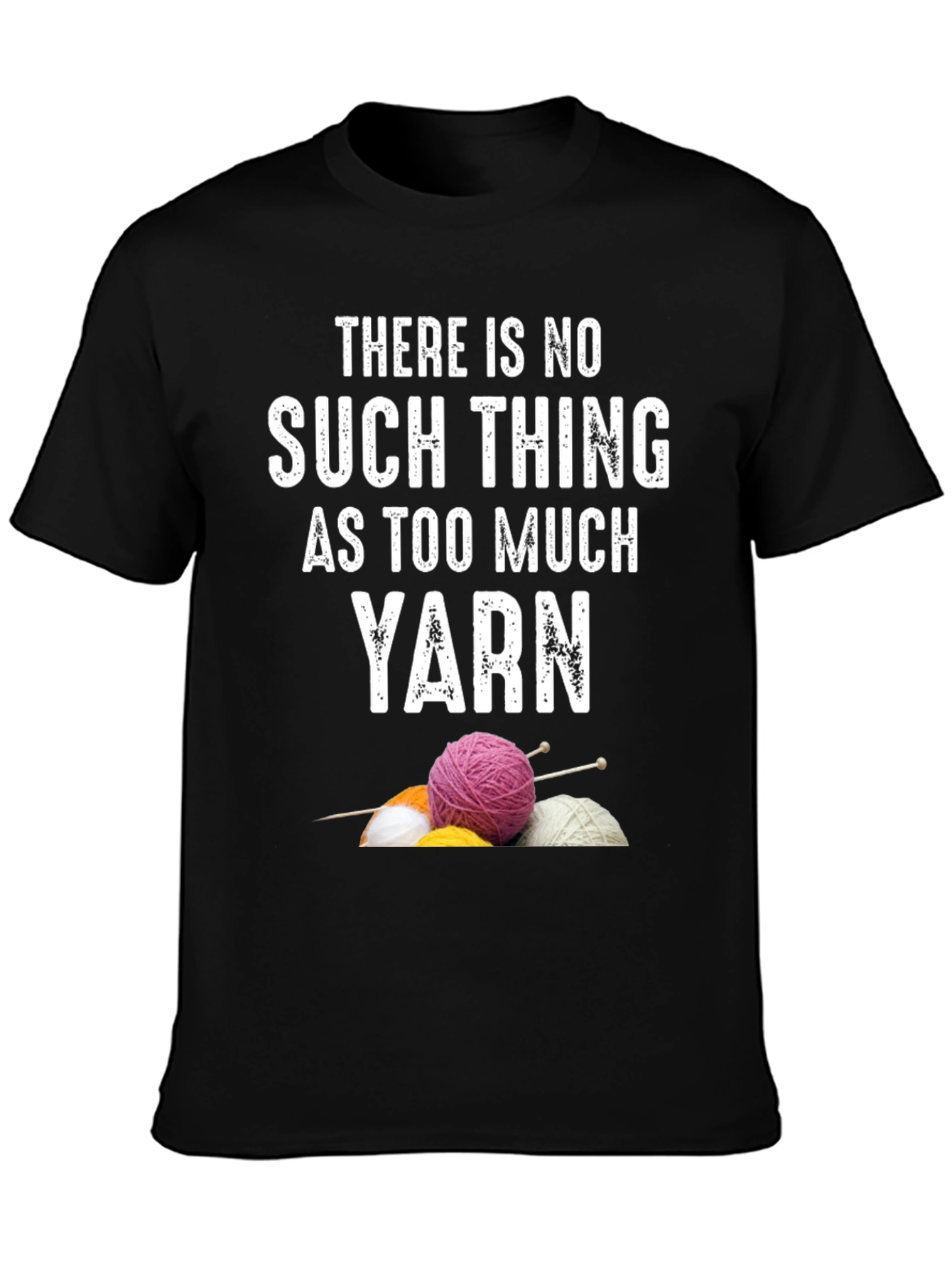 Black Yarn Lover T-Shirt - Knitting & Crochet Gift view 3