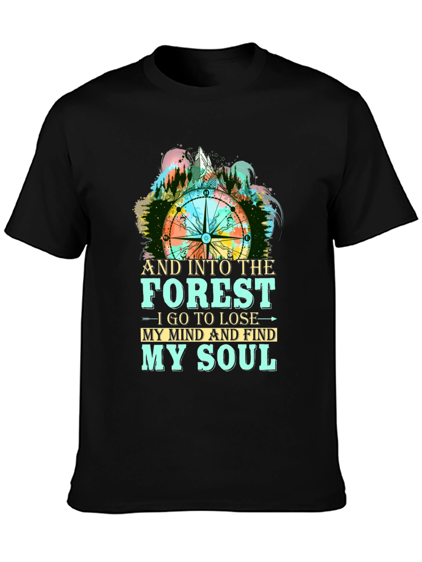 Black Forest Compass Graphic T-Shirt view 3