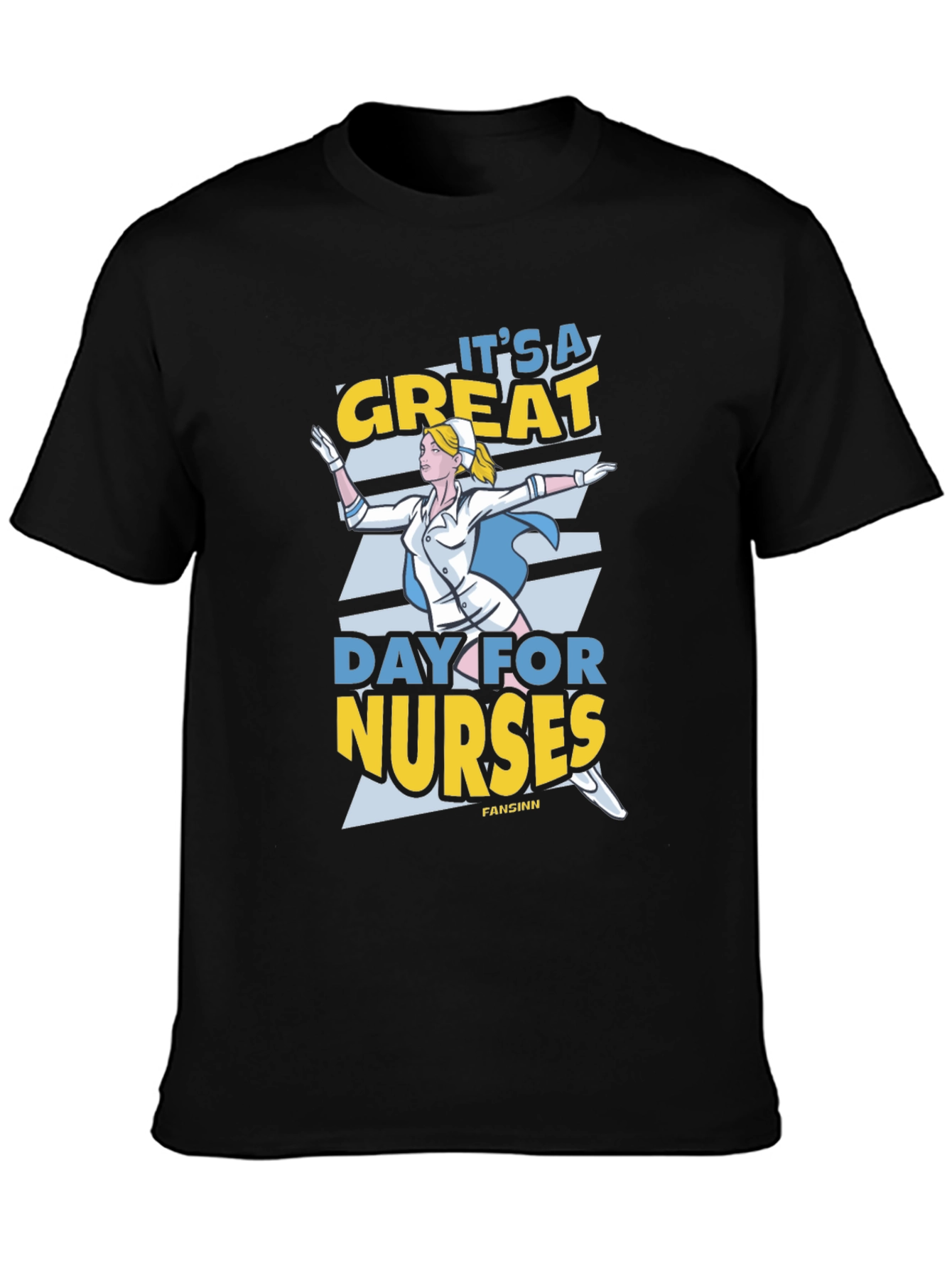 Black It's a Great Day for Nurses T-Shirt view 3