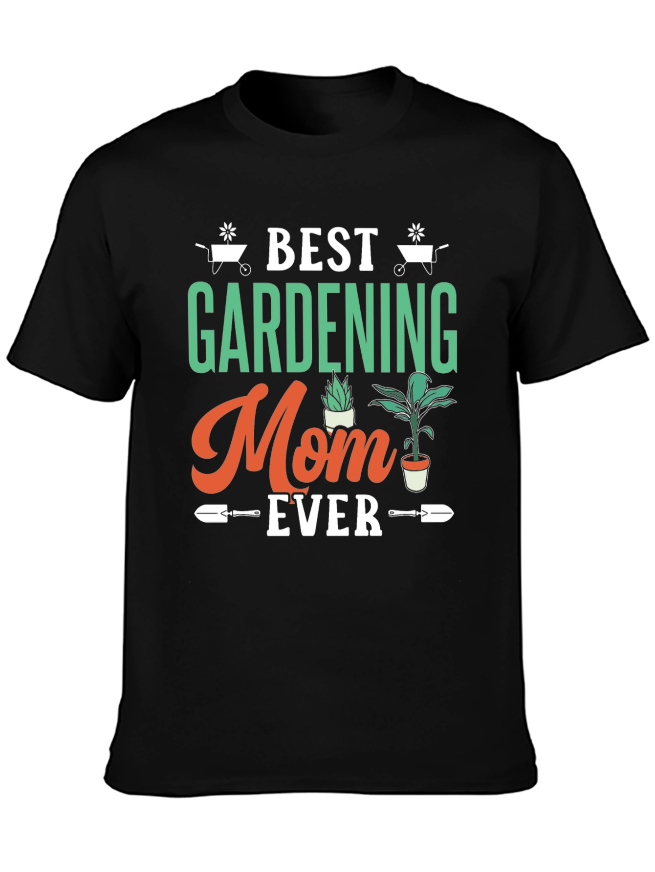 Black Best Gardening Mom Ever T-Shirt view 3
