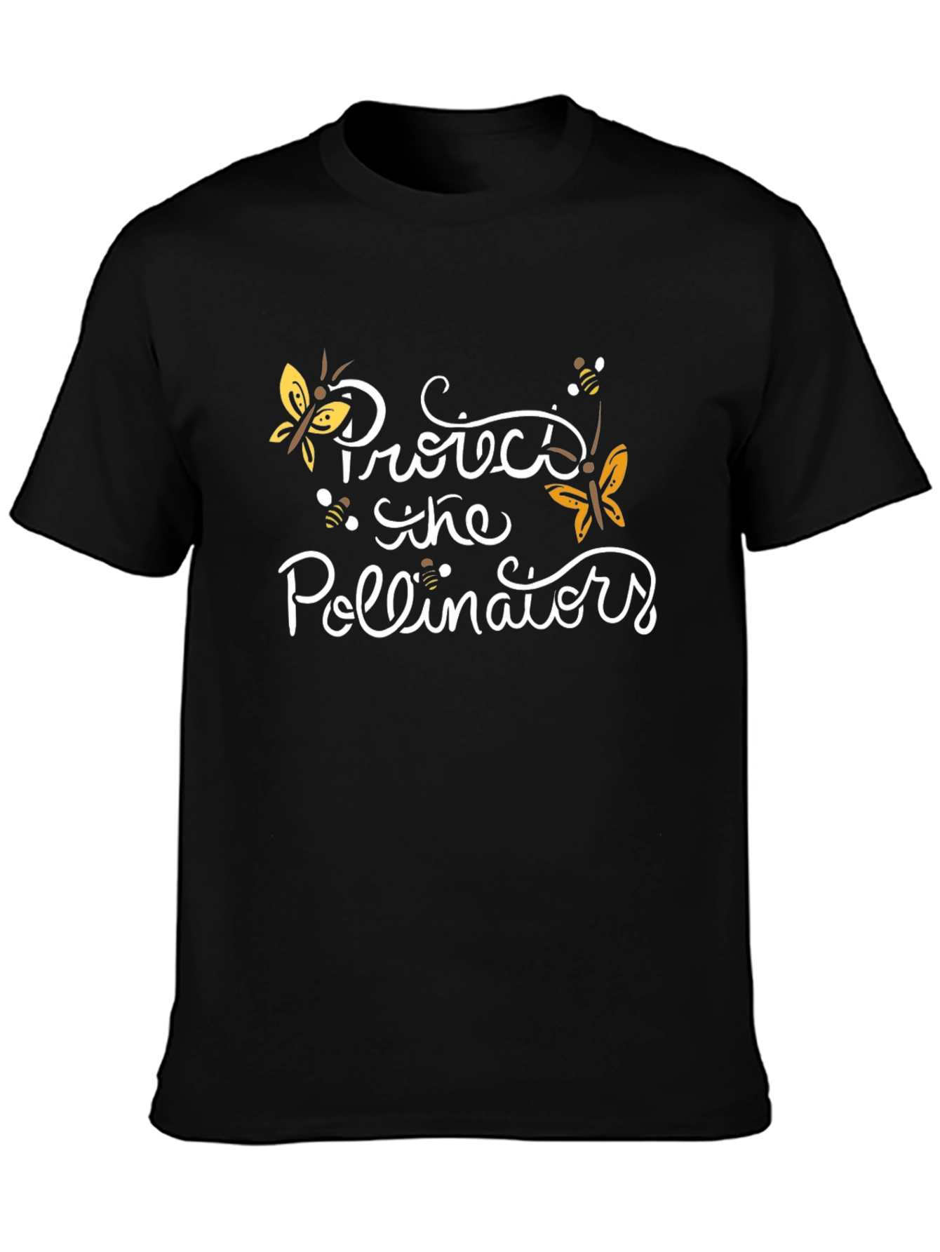 Protect Pollinators Black Graphic T-Shirt - 3