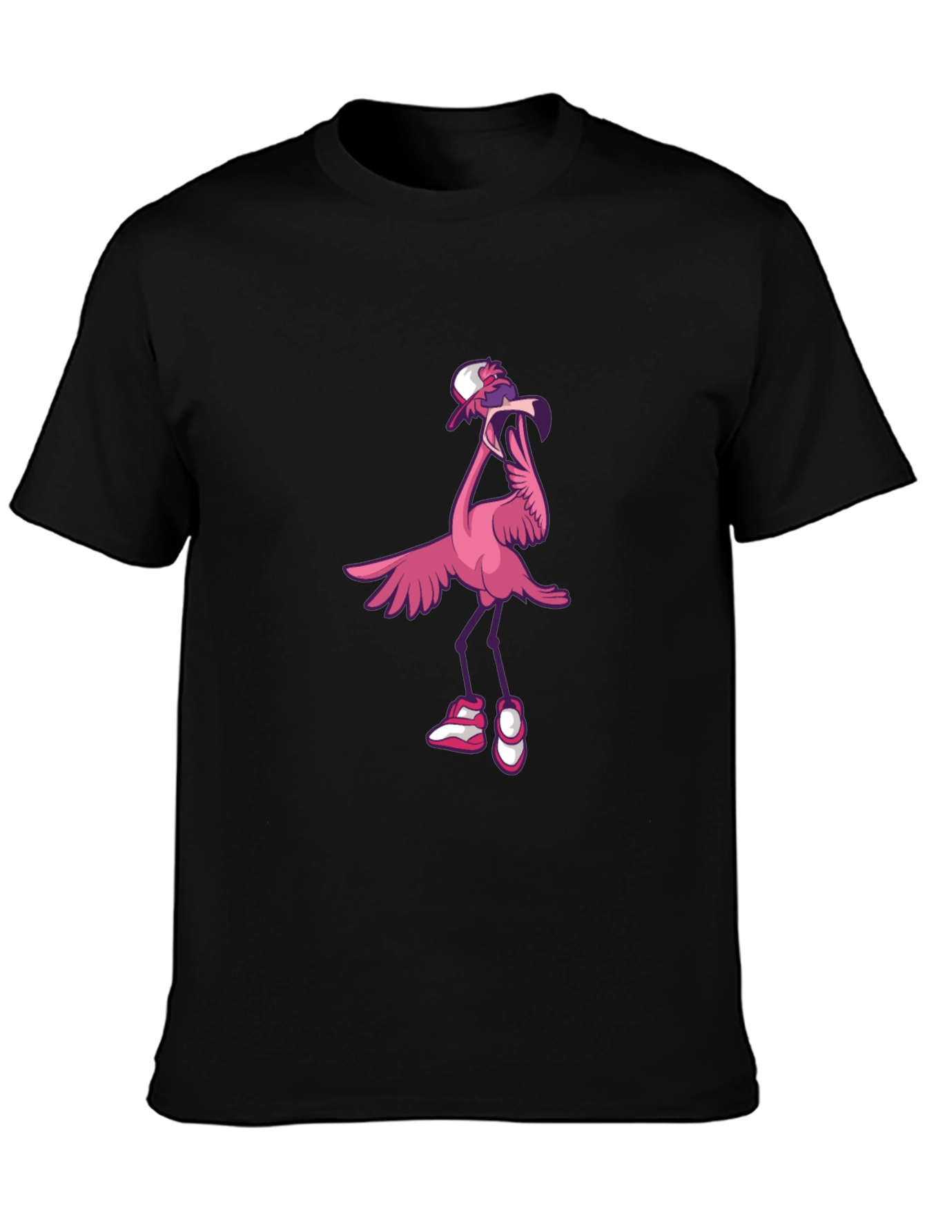 Black Funky Flamingo Graphic T-Shirt view 3