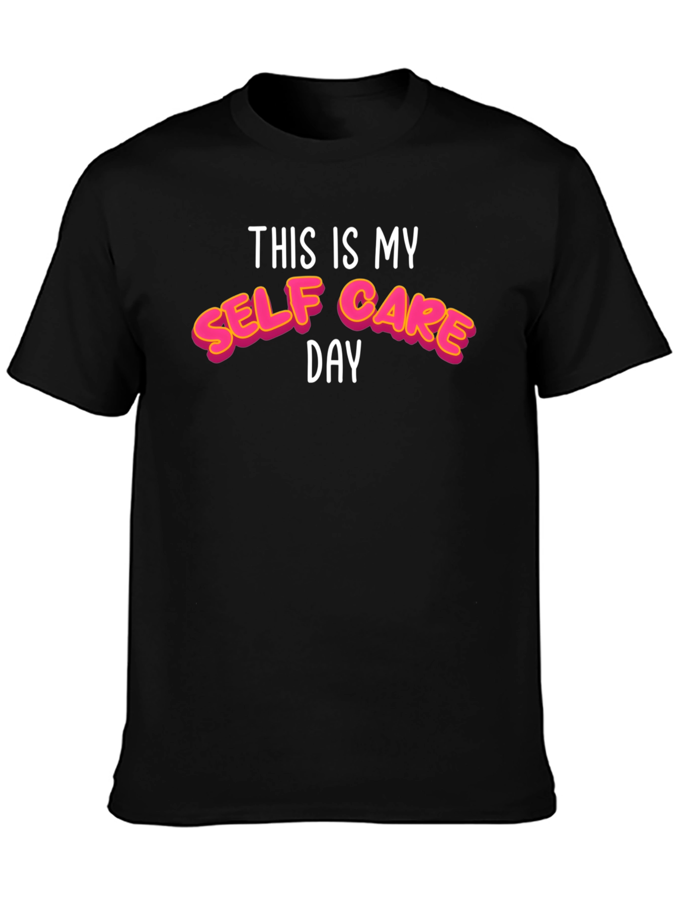 Black Self Care Day T-Shirt - Relax & Recharge view 3