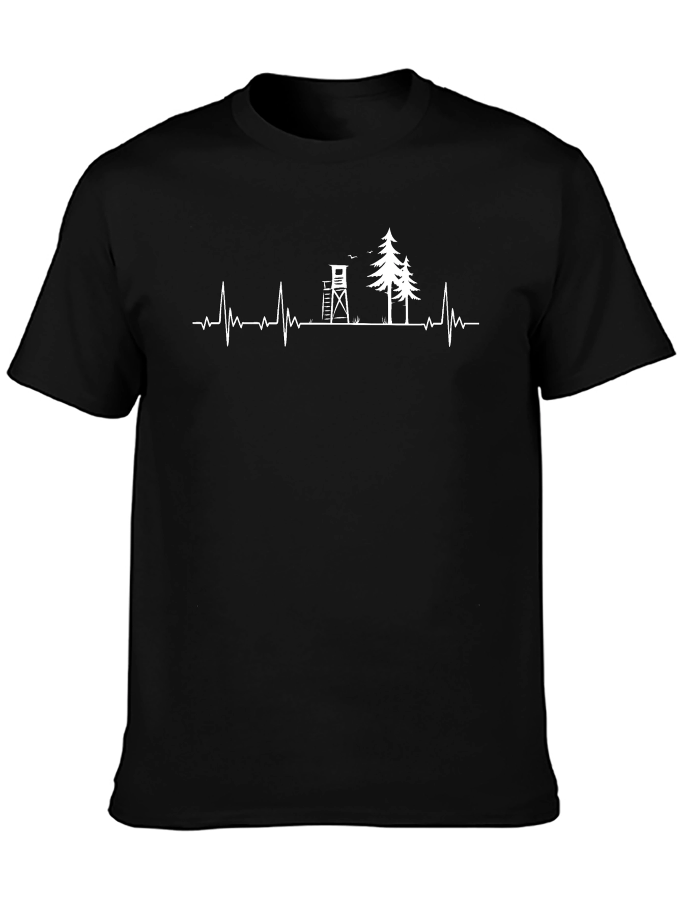 Black Hunting Heartbeat T-Shirt view 3