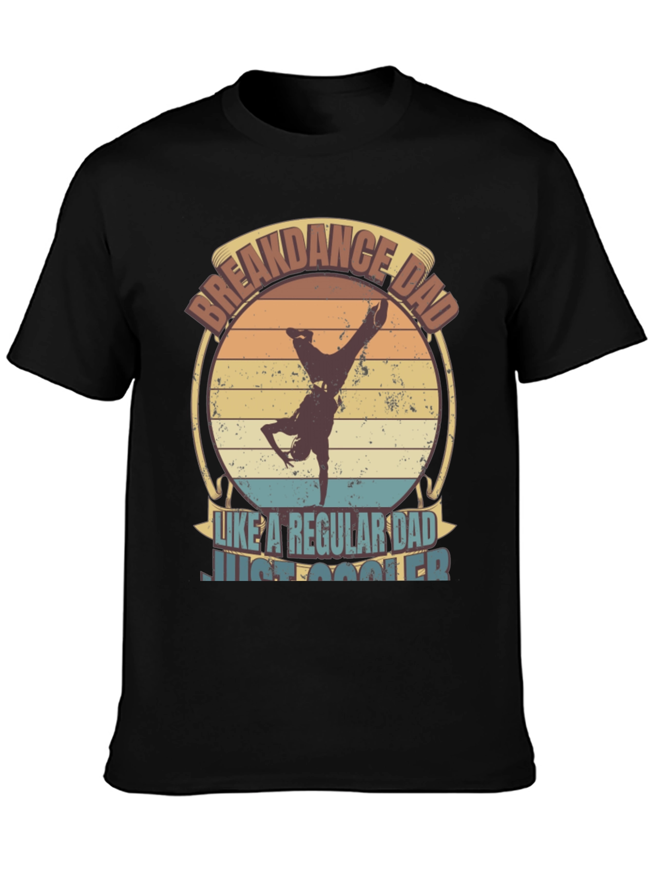 Black Breakdance Dad T-Shirt - Cool Father's Day Tee view 3