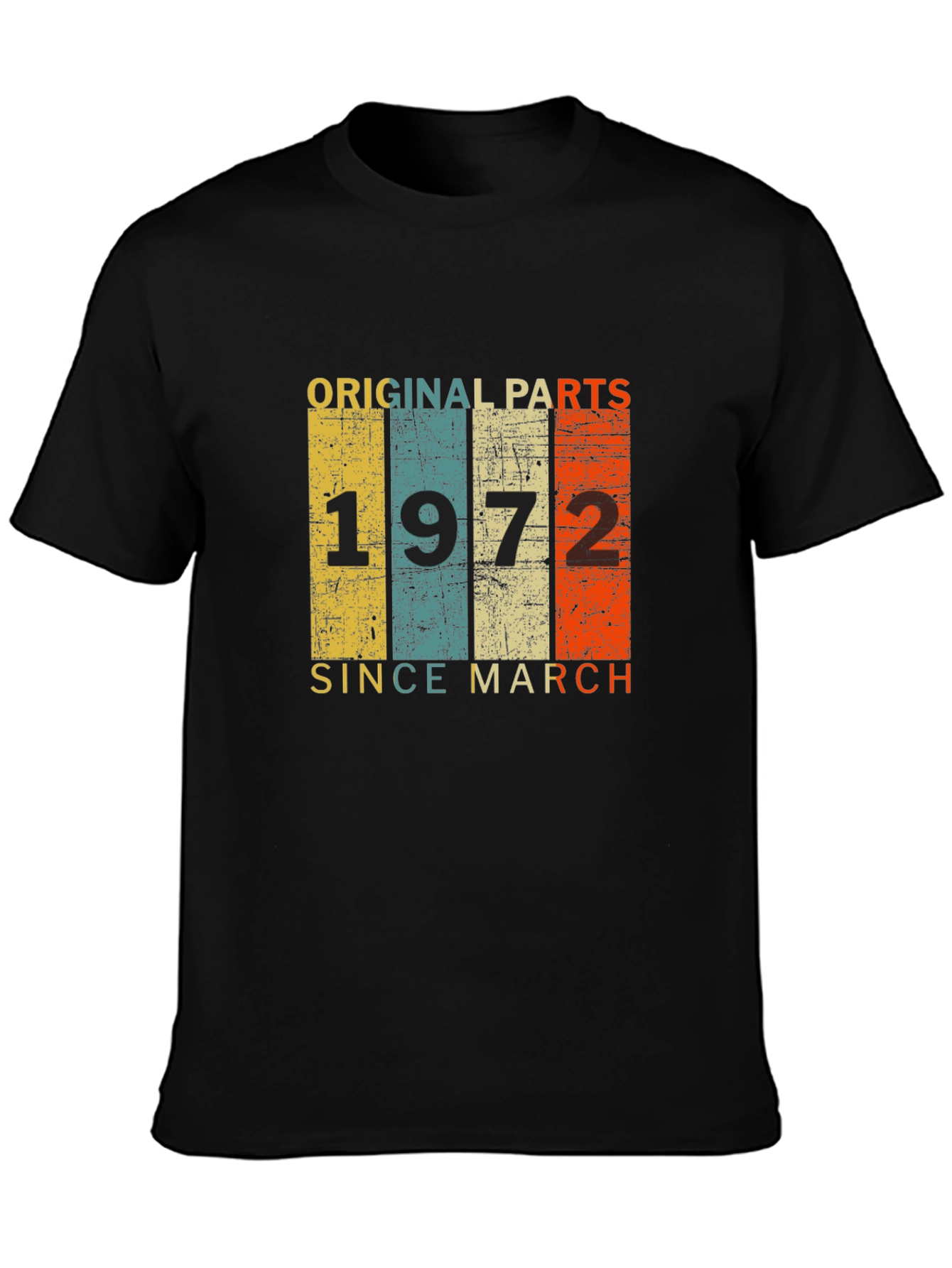 Black Original Parts 1972 Since March T-Shirt view 3