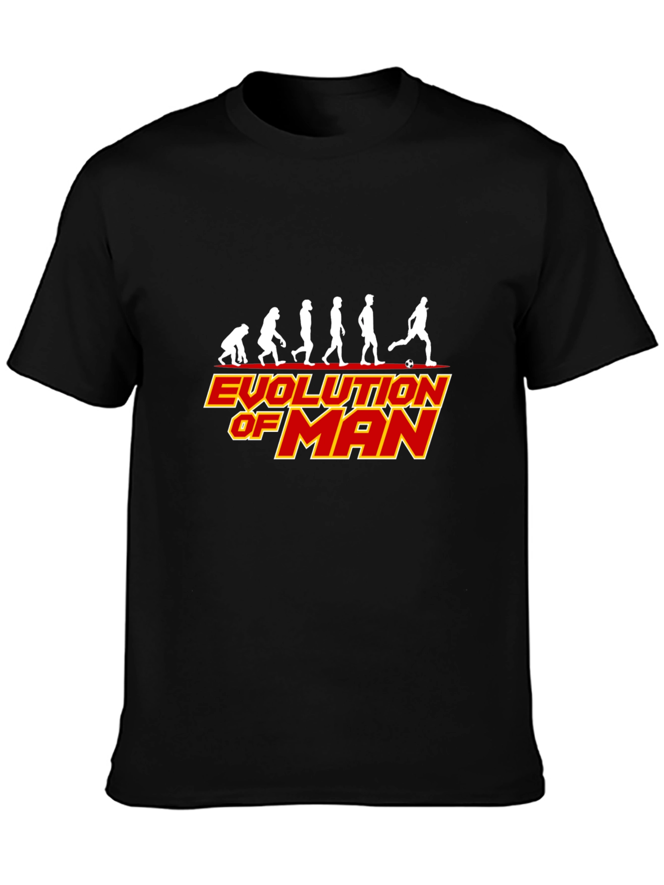 Black Evolution of Man Soccer Black T-Shirt view 3