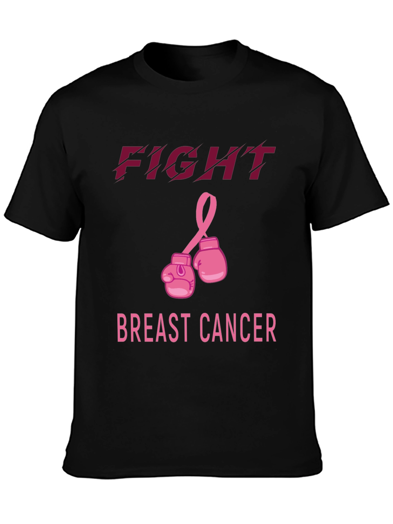 Black Fight Breast Cancer T-Shirt view 3