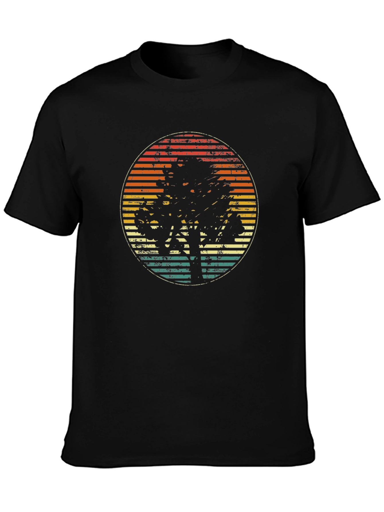 Black Retro Tree Silhouette Graphic Tee view 3